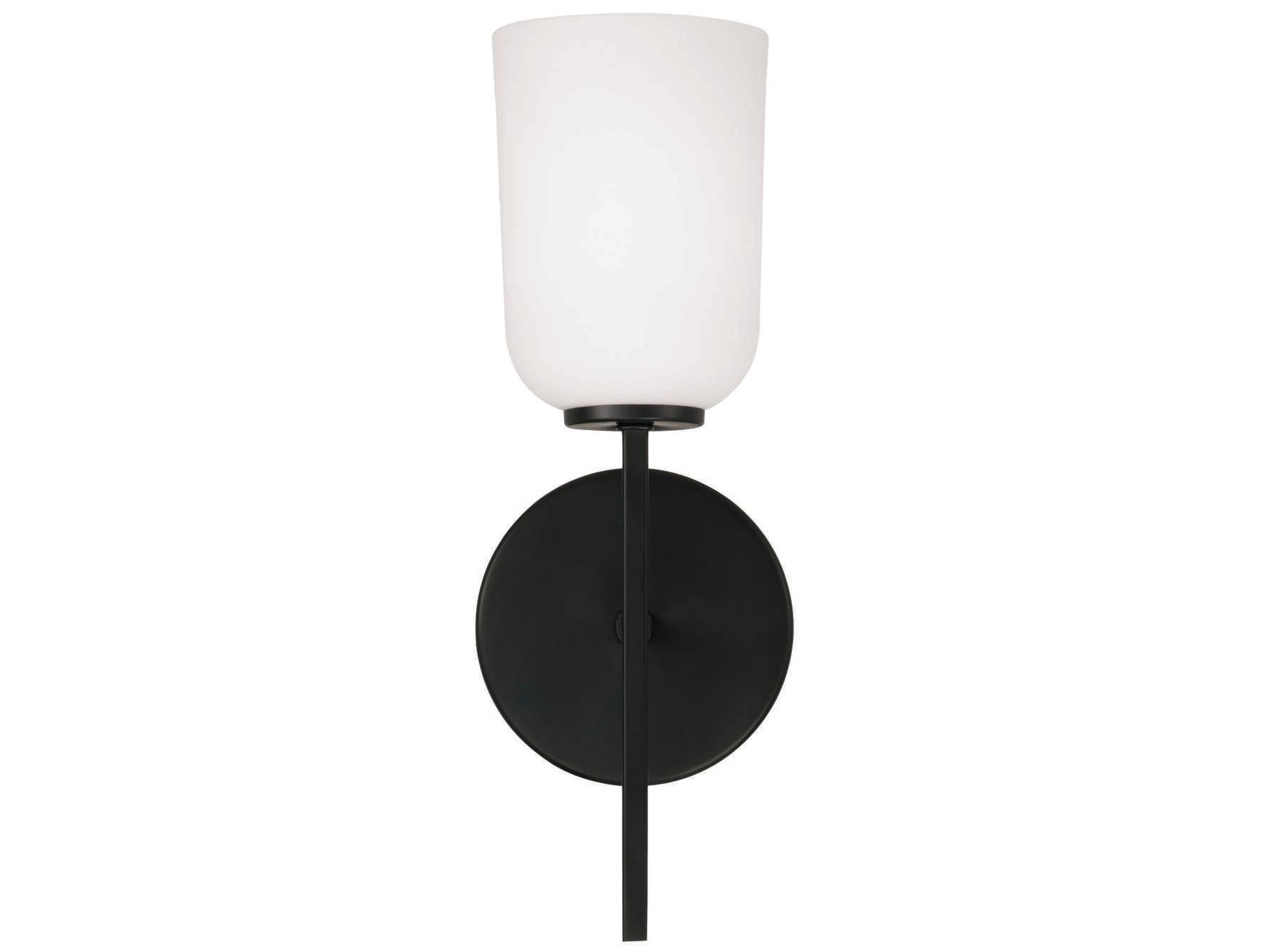 Capital Lighting Lawson 1-Light Matte Black Glass Wall Sconce