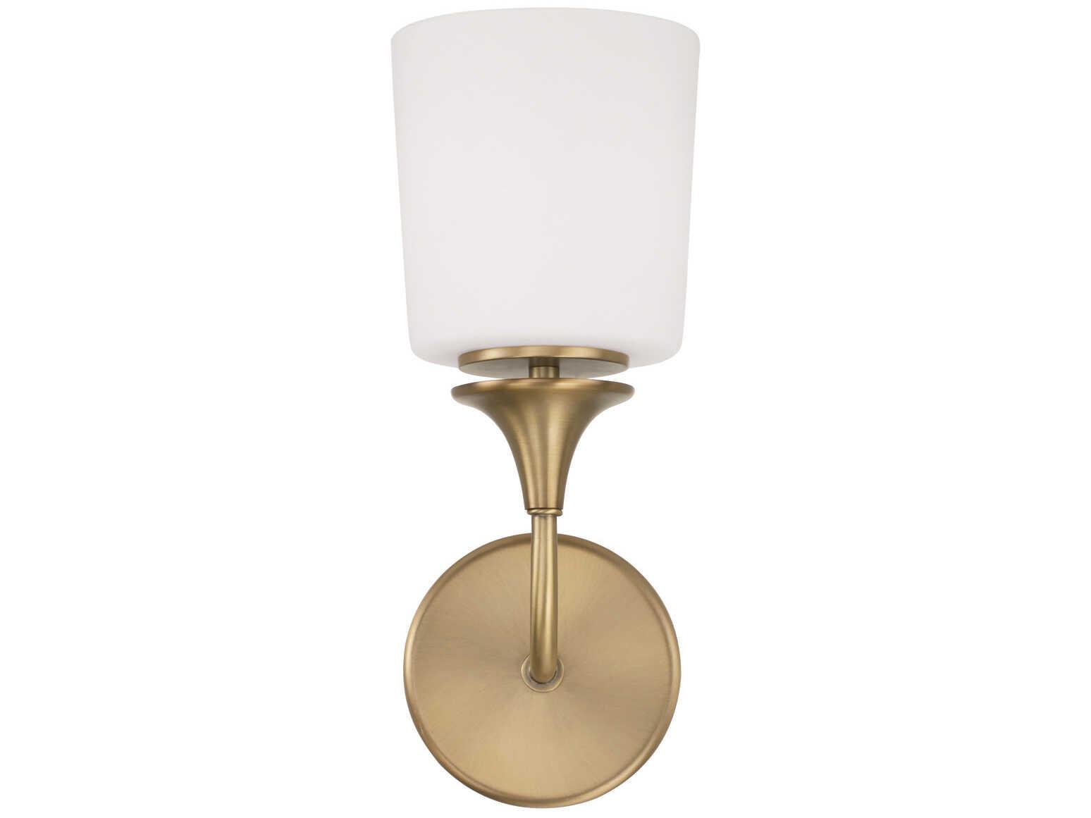 Capital Lighting Presley 1-Light Aged Brass Glass Wall Sconce