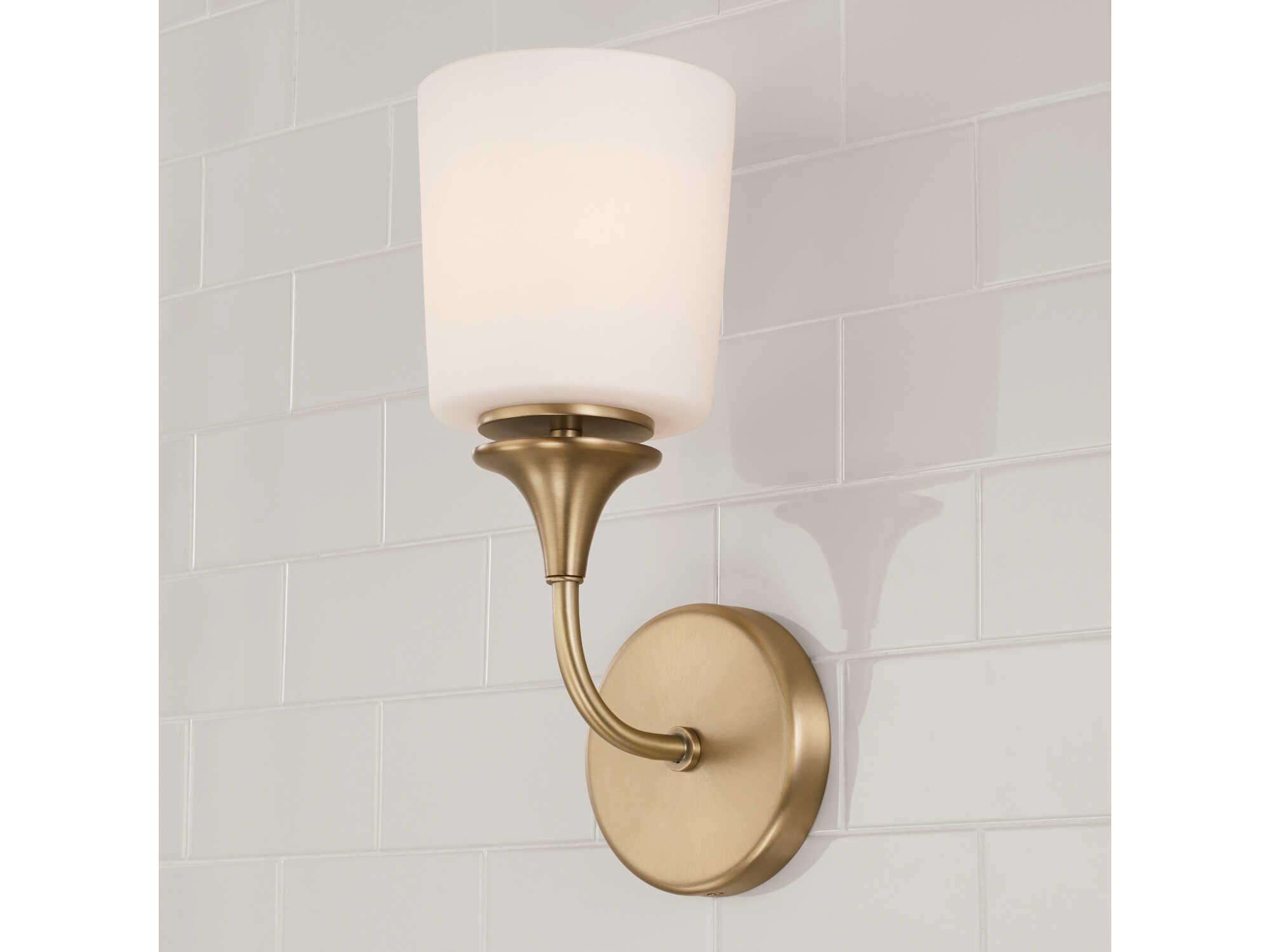 Capital Lighting Presley 1-Light Aged Brass Glass Wall Sconce