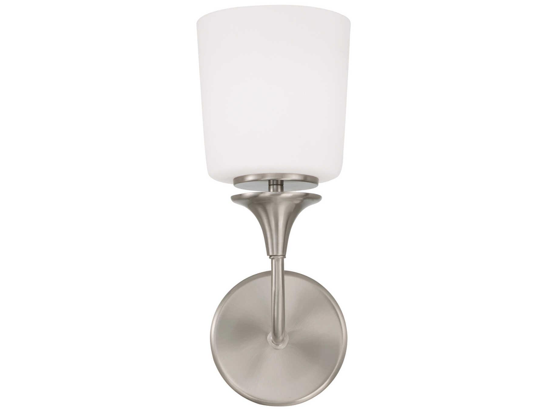 Capital Lighting Presley 1-Light Brushed Nickel Glass Wall Sconce