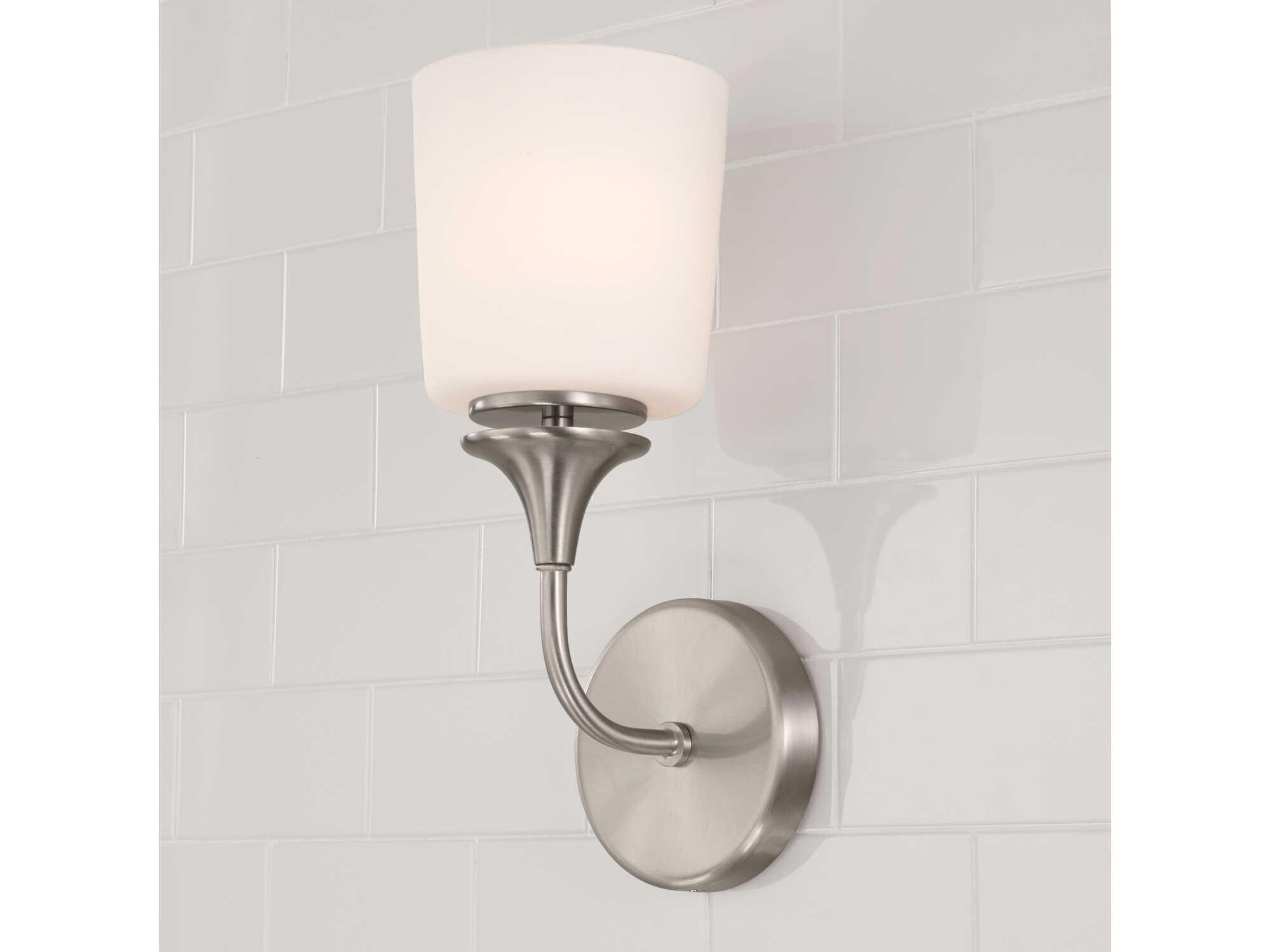 Capital Lighting Presley 1-Light Brushed Nickel Glass Wall Sconce