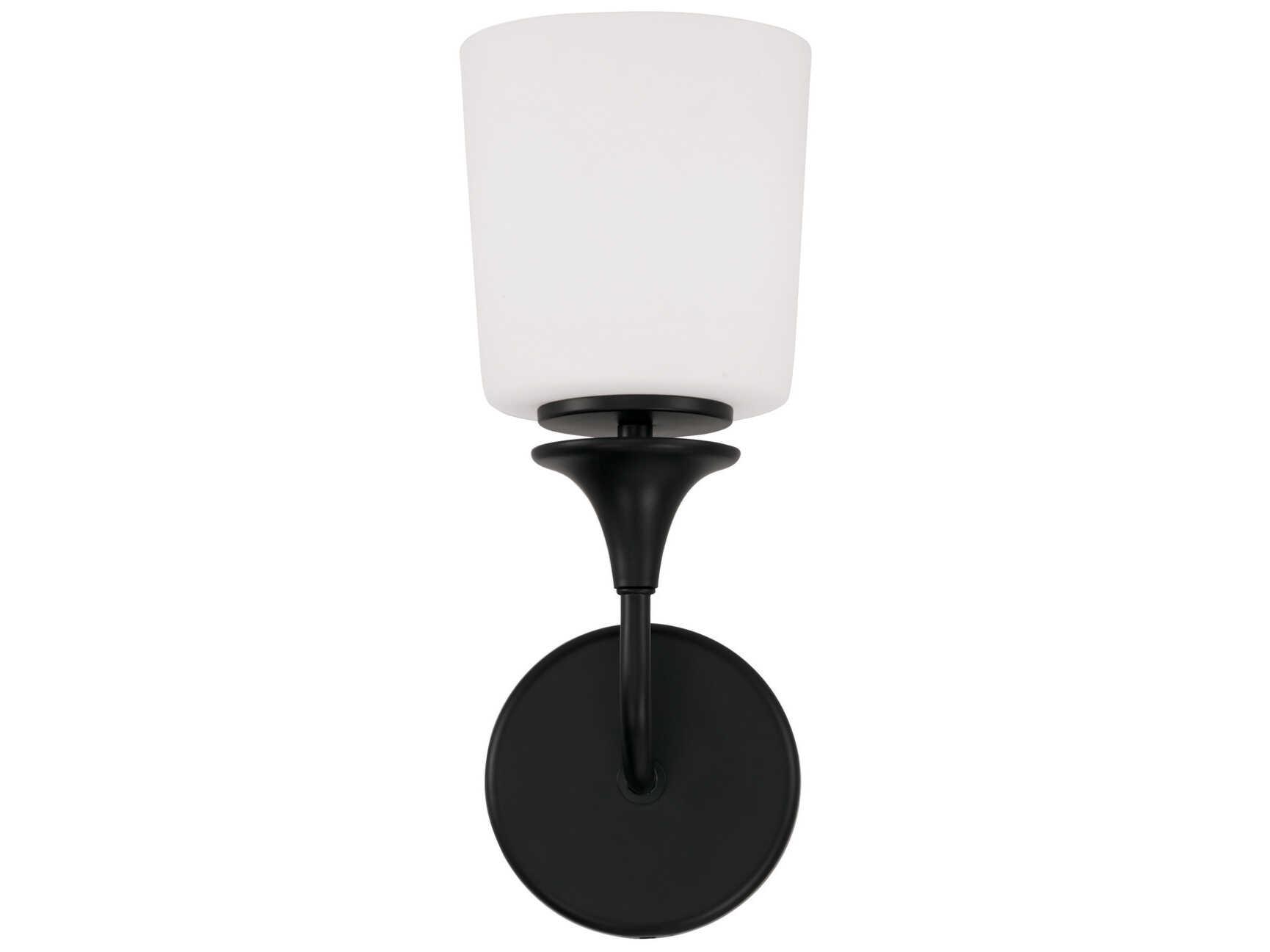 Capital Lighting Presley 1-Light Matte Black Glass Wall Sconce
