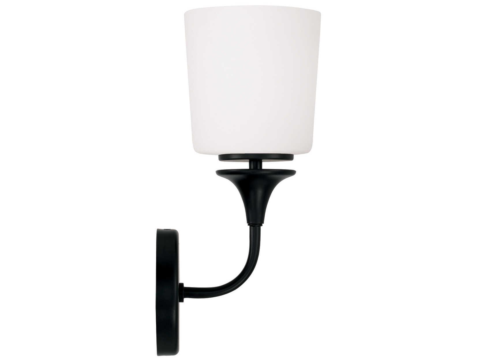 Capital Lighting Presley 1-Light Matte Black Glass Wall Sconce