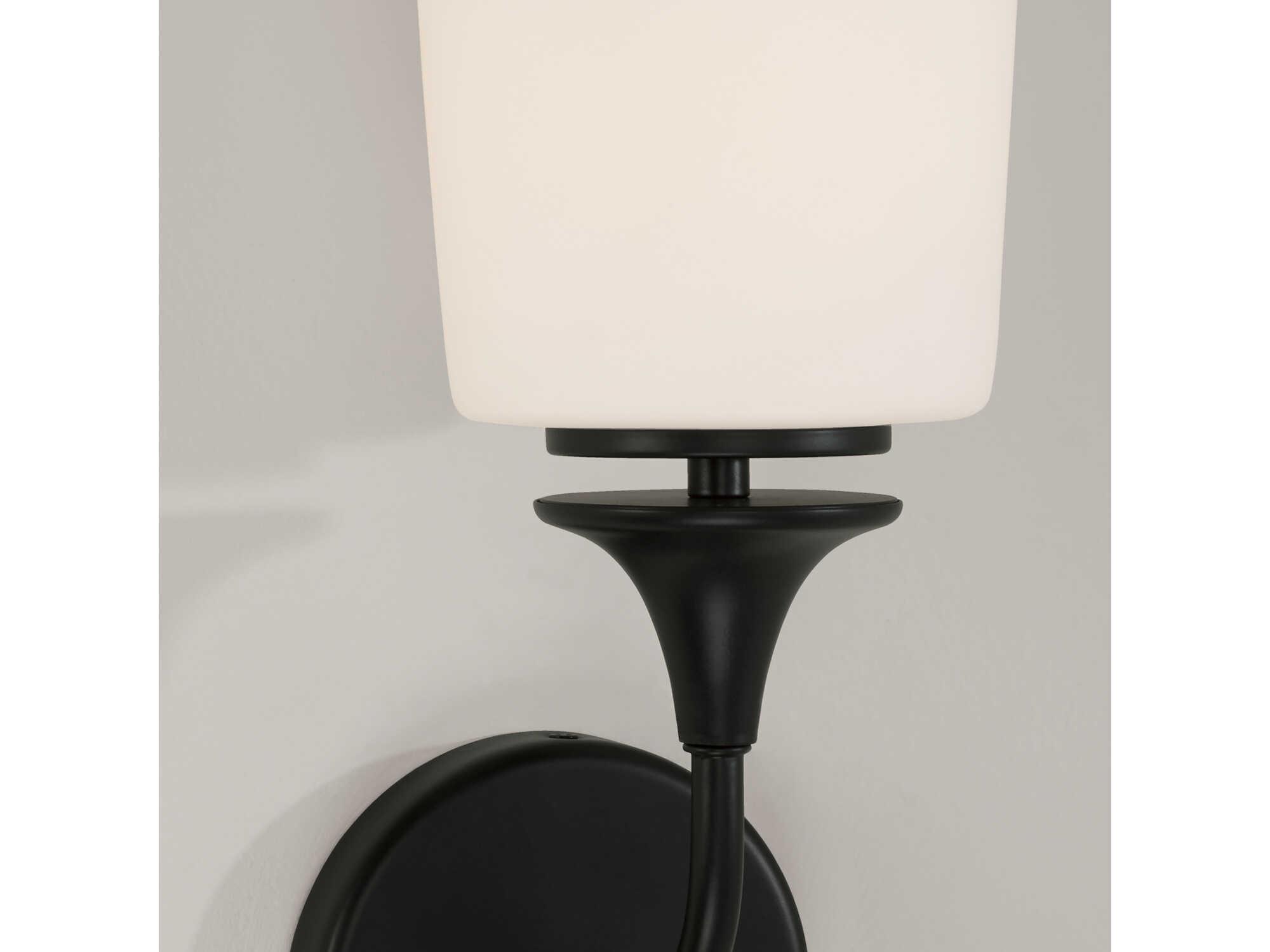 Capital Lighting Presley 1-Light Matte Black Glass Wall Sconce