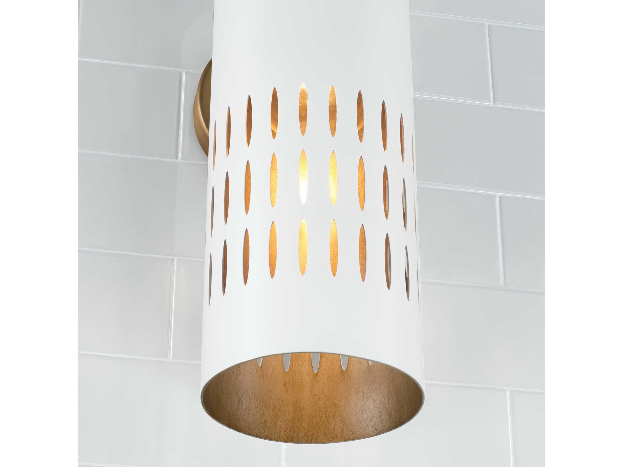 Capital Lighting Dash 1-Light Aged Brass White Wall Sconce