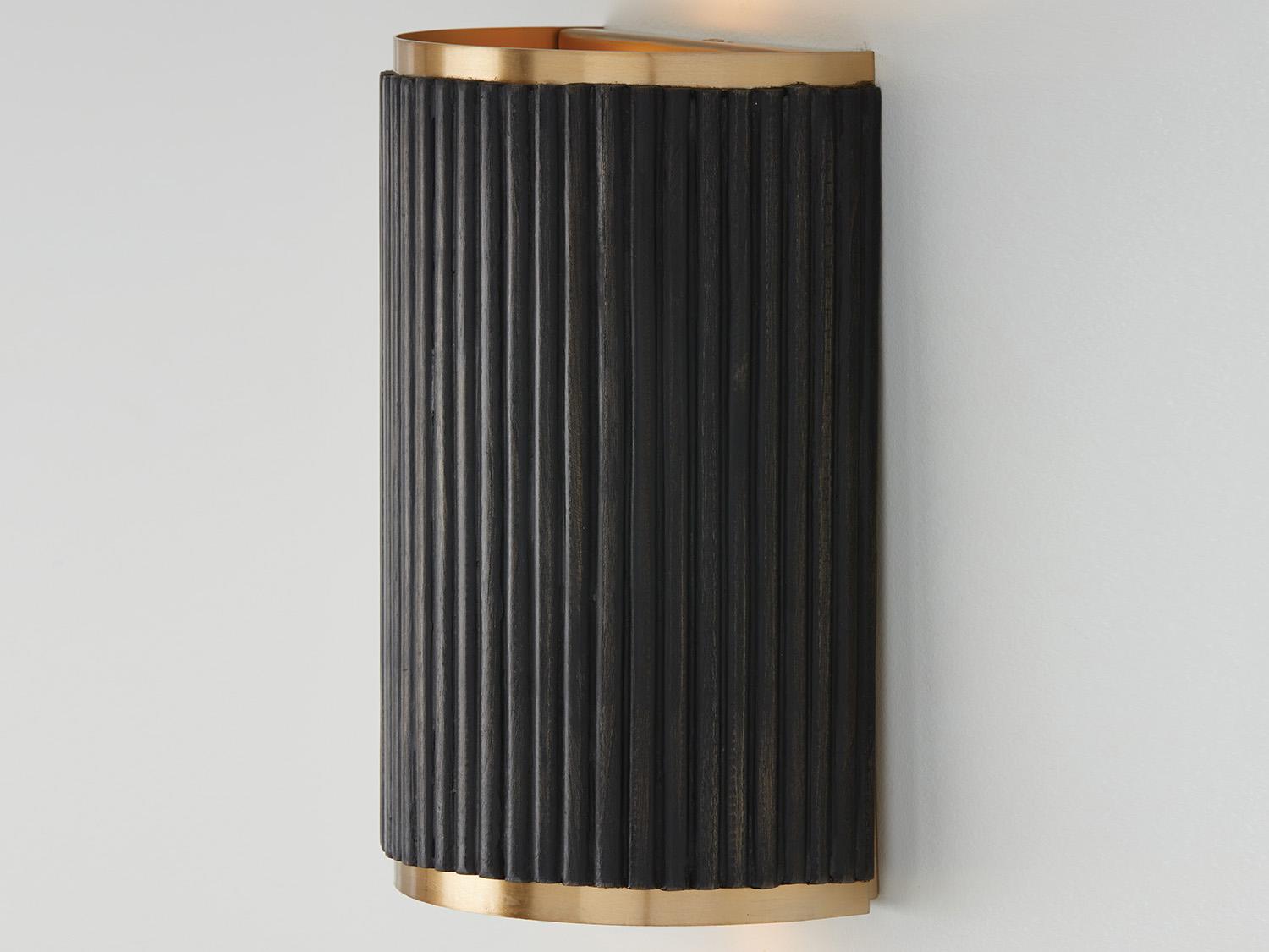 Capital Lighting Donovan 2-Light Black Stain And Matte Brass Wall Sconce