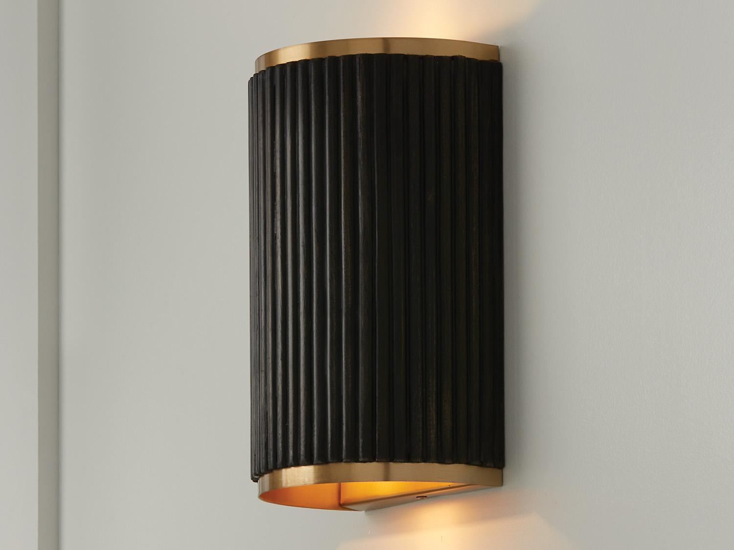 Capital Lighting Donovan 2-Light Black Stain And Matte Brass Wall Sconce