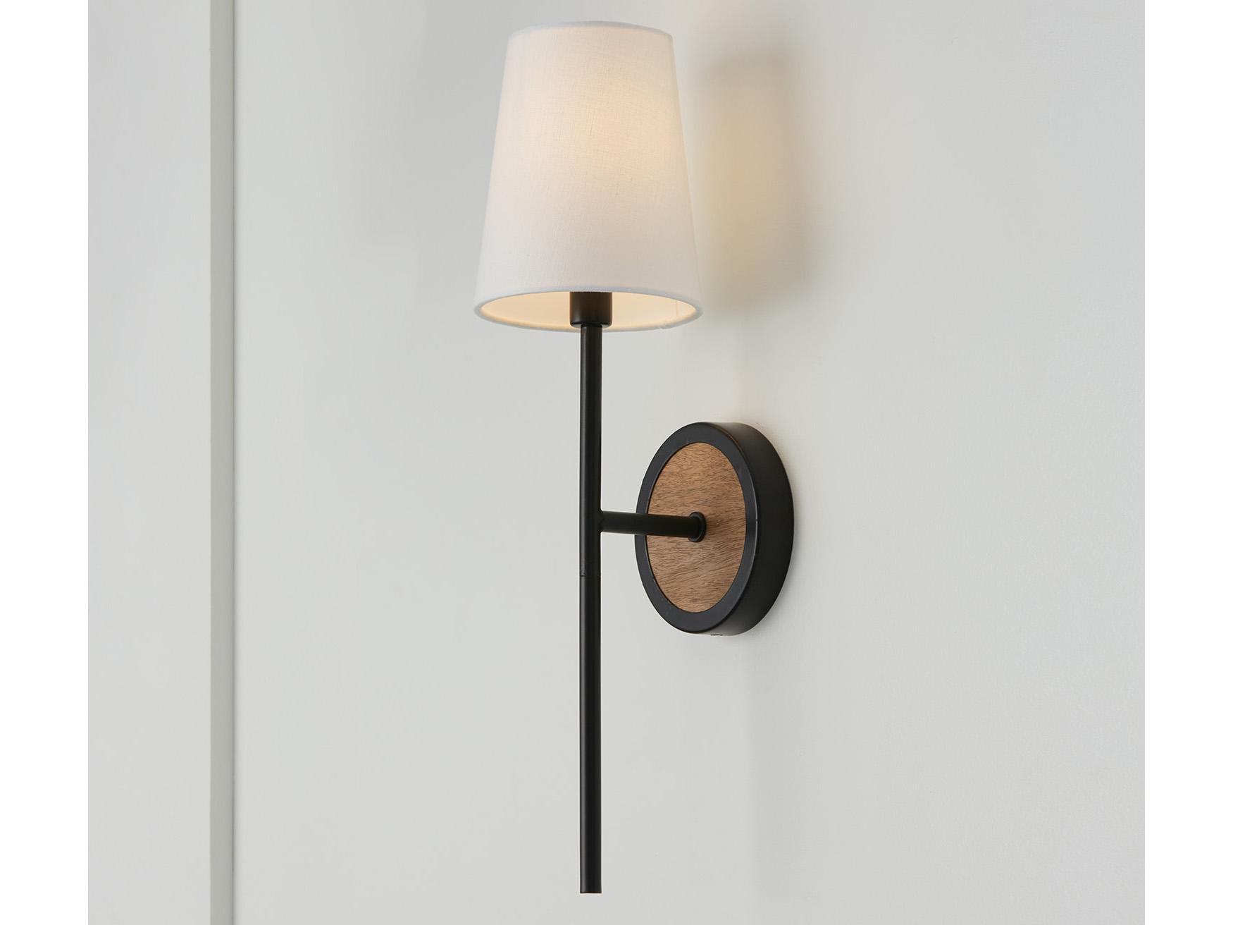 Capital Lighting Jonah 1-Light Light Wood And Matte Black Wall Sconce