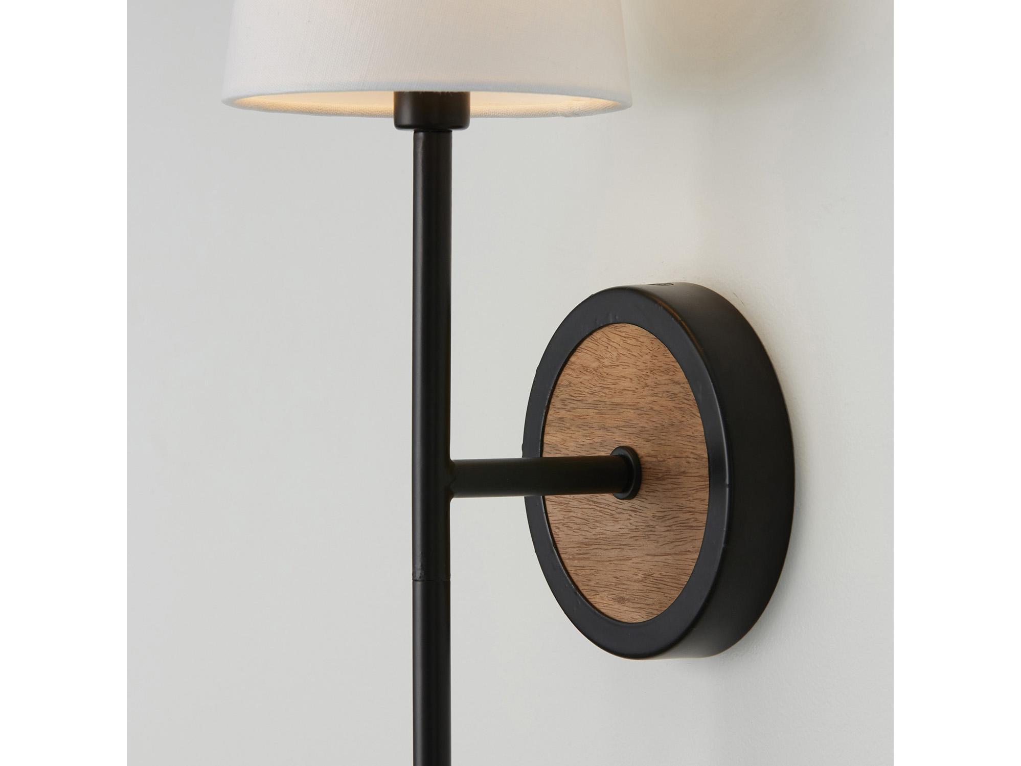 Capital Lighting Jonah 1-Light Light Wood And Matte Black Wall Sconce