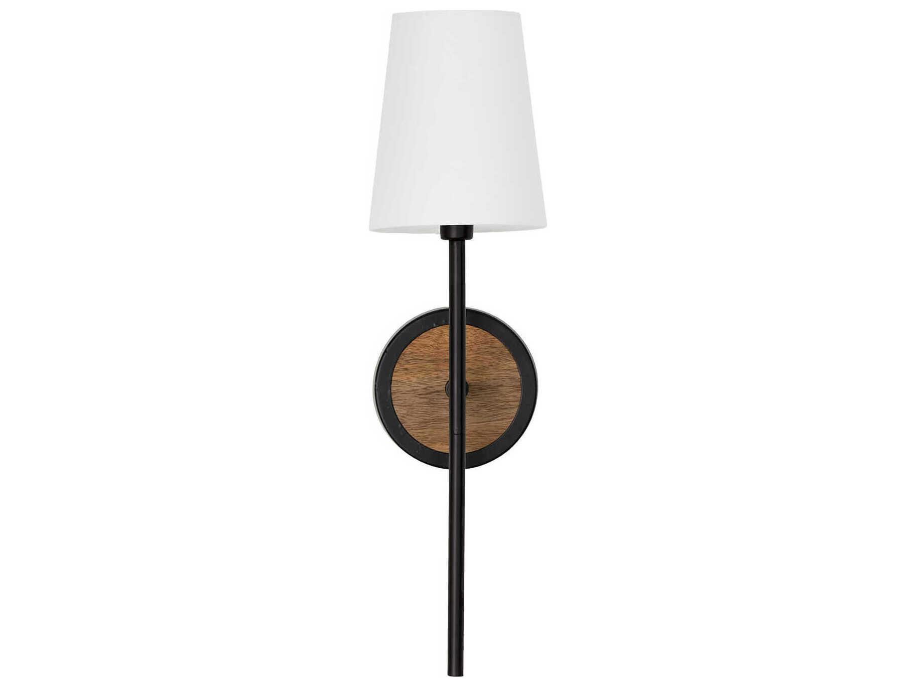 Capital Lighting Jonah 1-Light Light Wood And Matte Black Wall Sconce