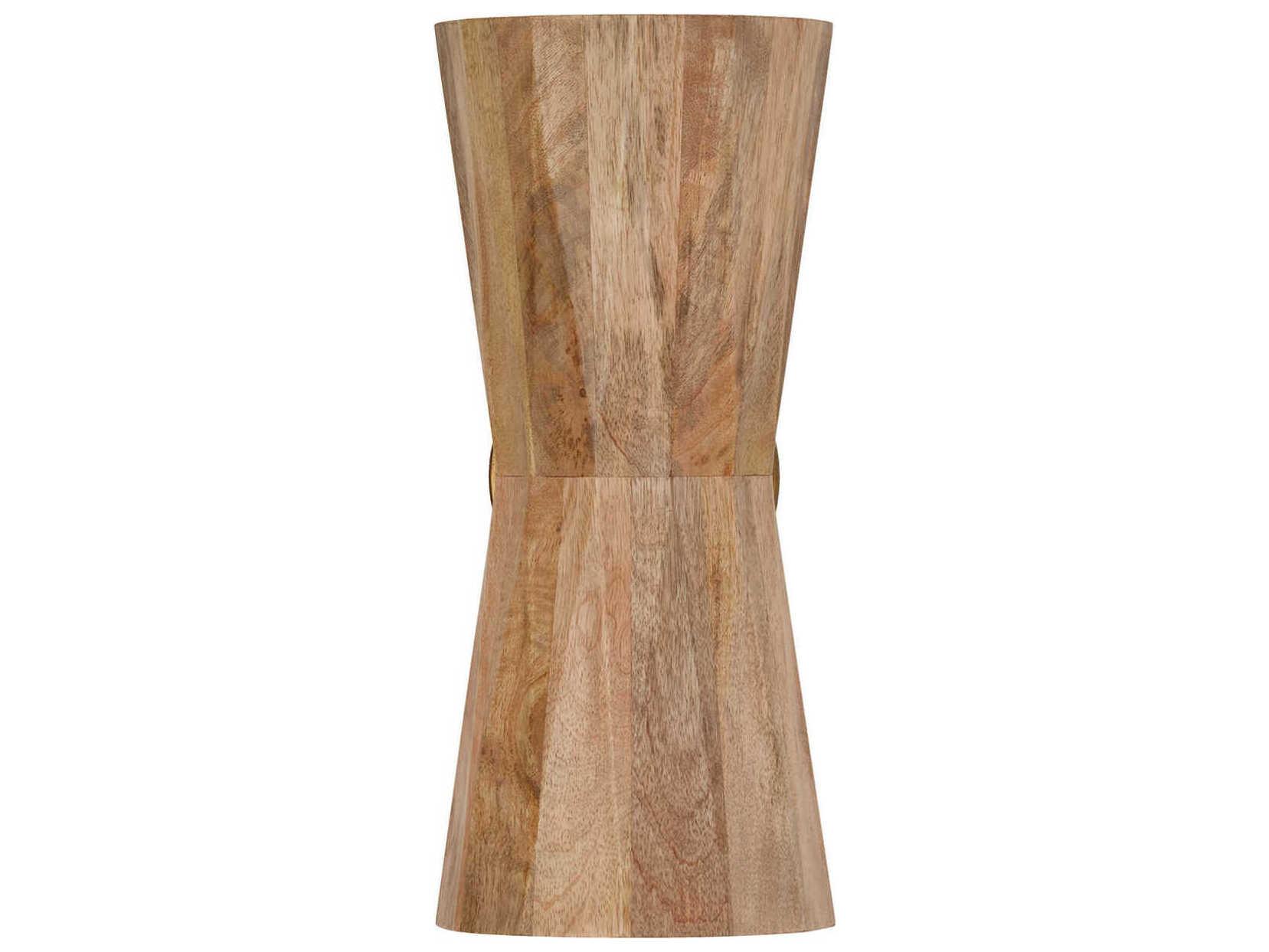 Capital Lighting Nadeau 2-Light Light Wood And Patinaed Brass Wall Sconce