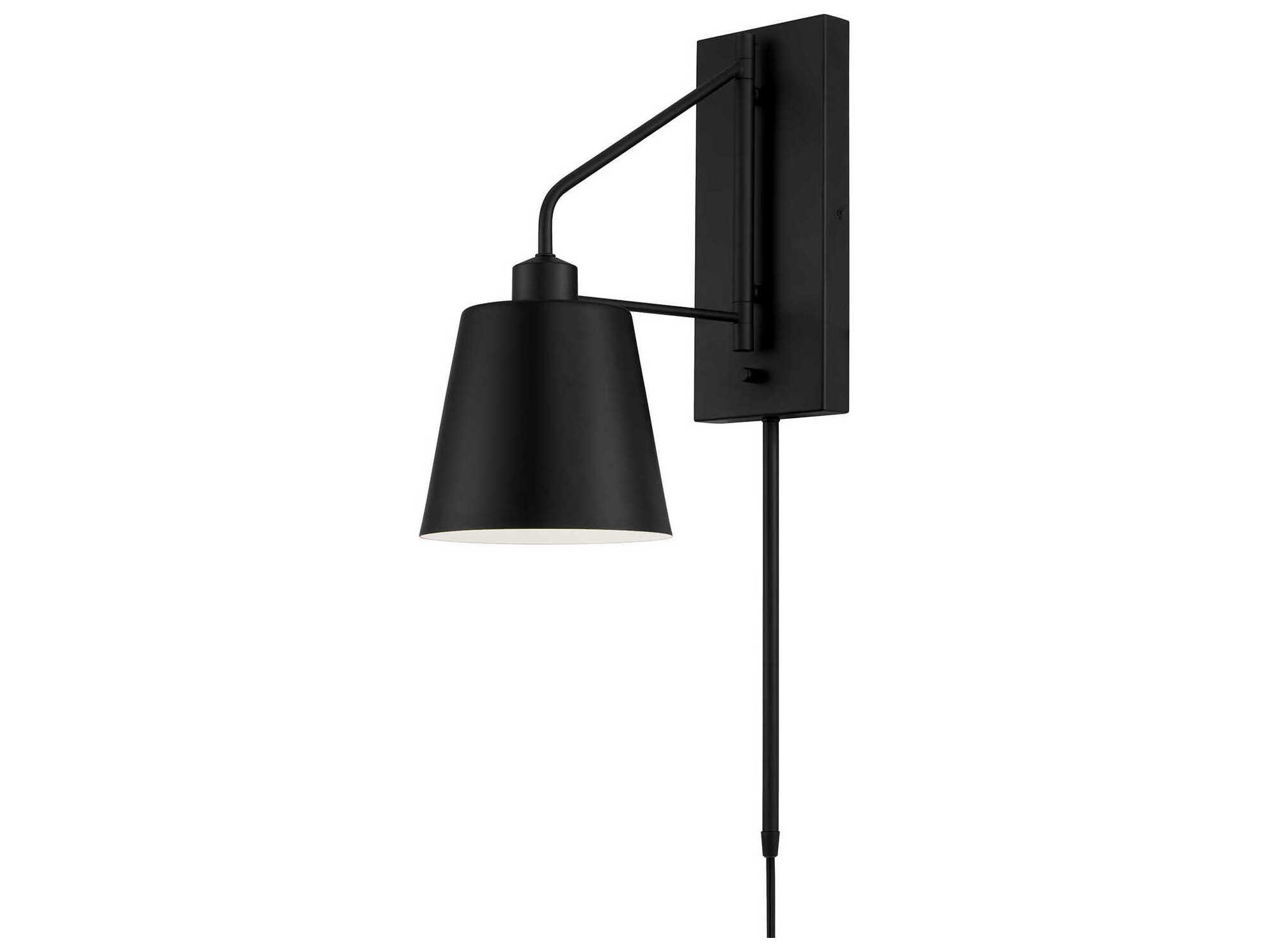 Capital Lighting Alden 1-Light Matte Black Swing Wall Sconce
