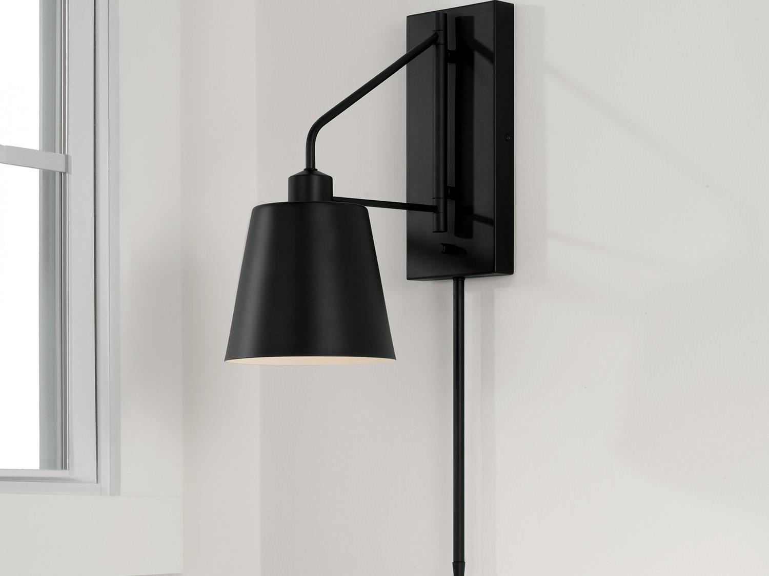 Capital Lighting Alden 1-Light Matte Black Swing Wall Sconce