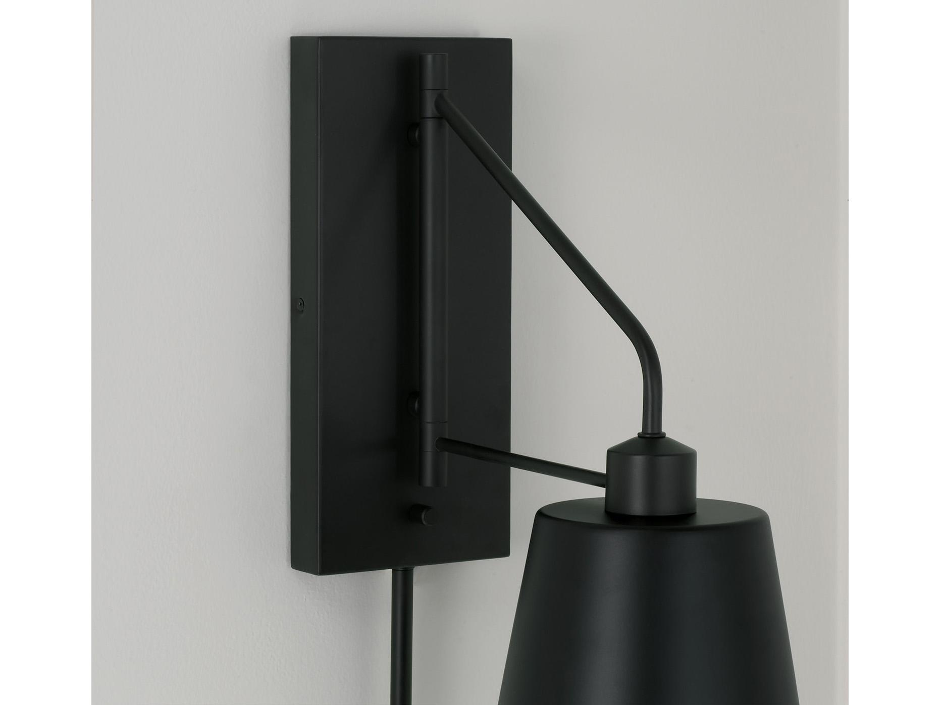 Capital Lighting Alden 1-Light Matte Black Swing Wall Sconce