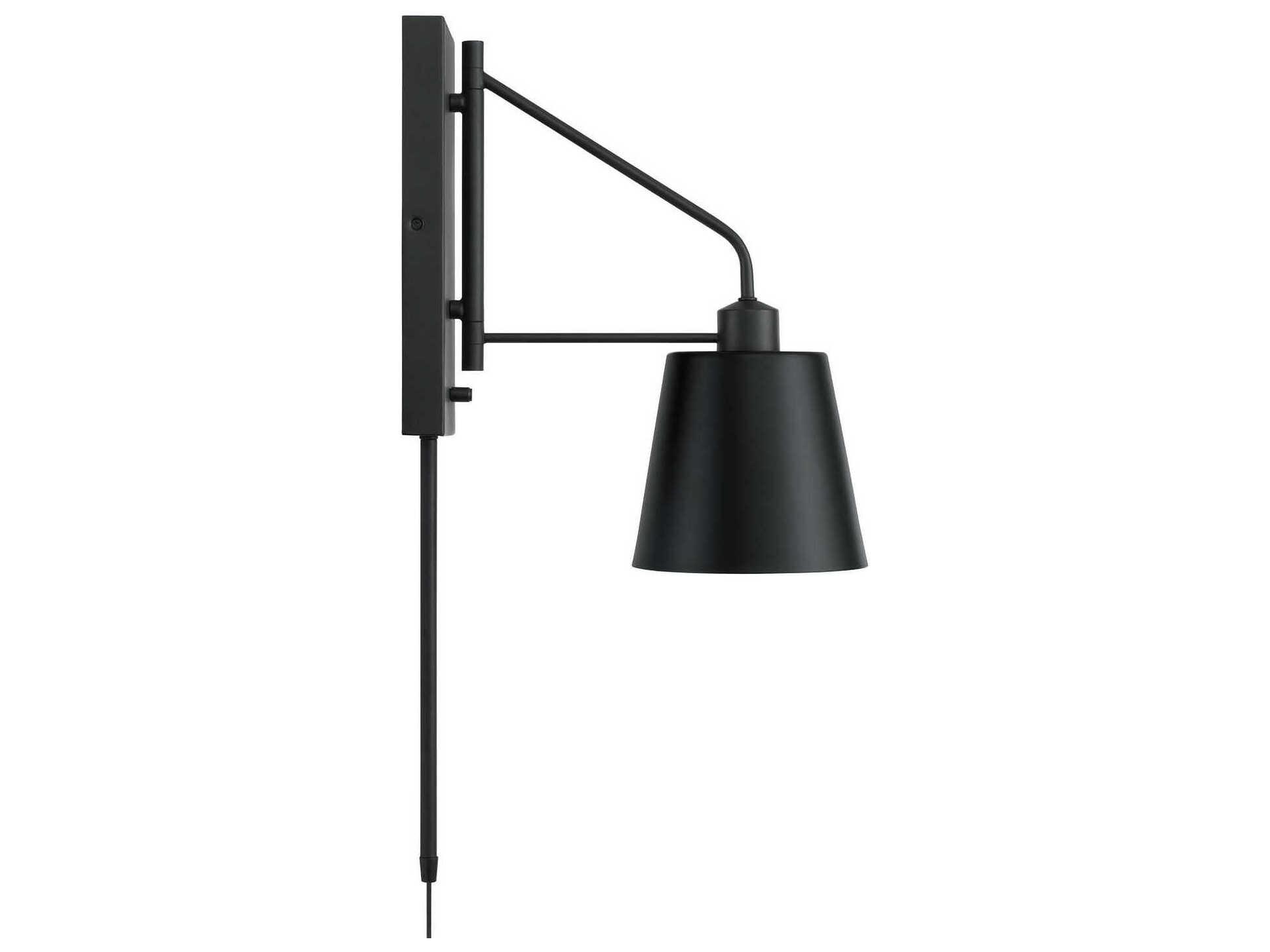 Capital Lighting Alden 1-Light Matte Black Swing Wall Sconce