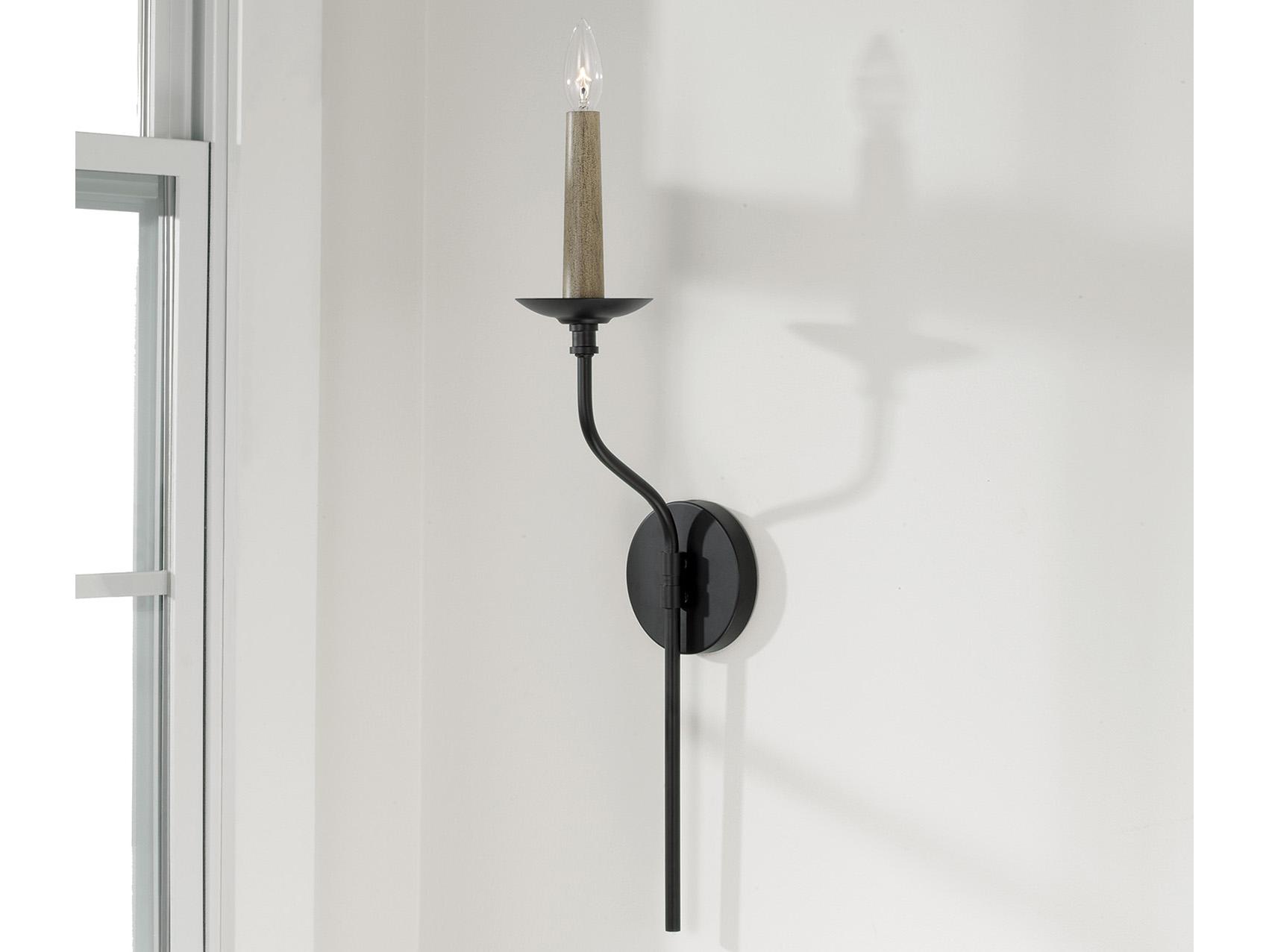 Capital Lighting Wilder 1-Light Matte Black Wall Sconce