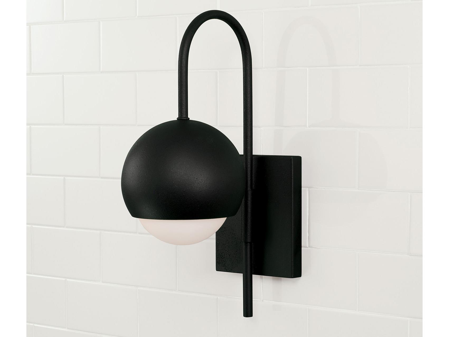 Capital Lighting Dolby 1-Light Black Iron Wall Sconce