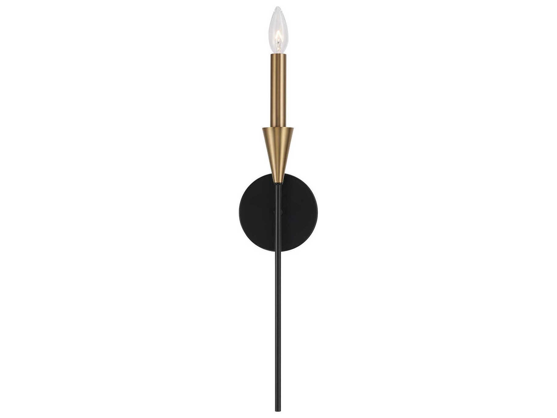 Capital Lighting Avant 1-Light Aged Brass And Black Wall Sconce