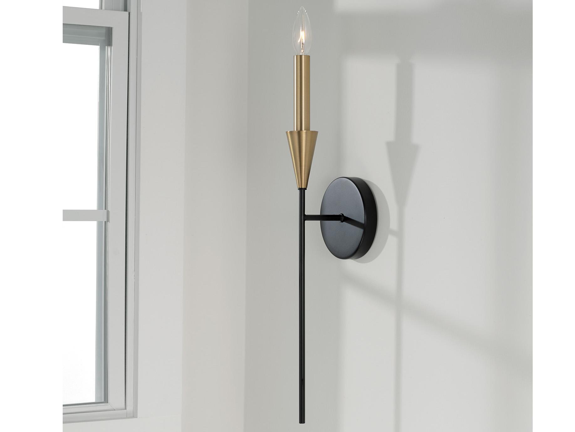 Capital Lighting Avant 1-Light Aged Brass And Black Wall Sconce