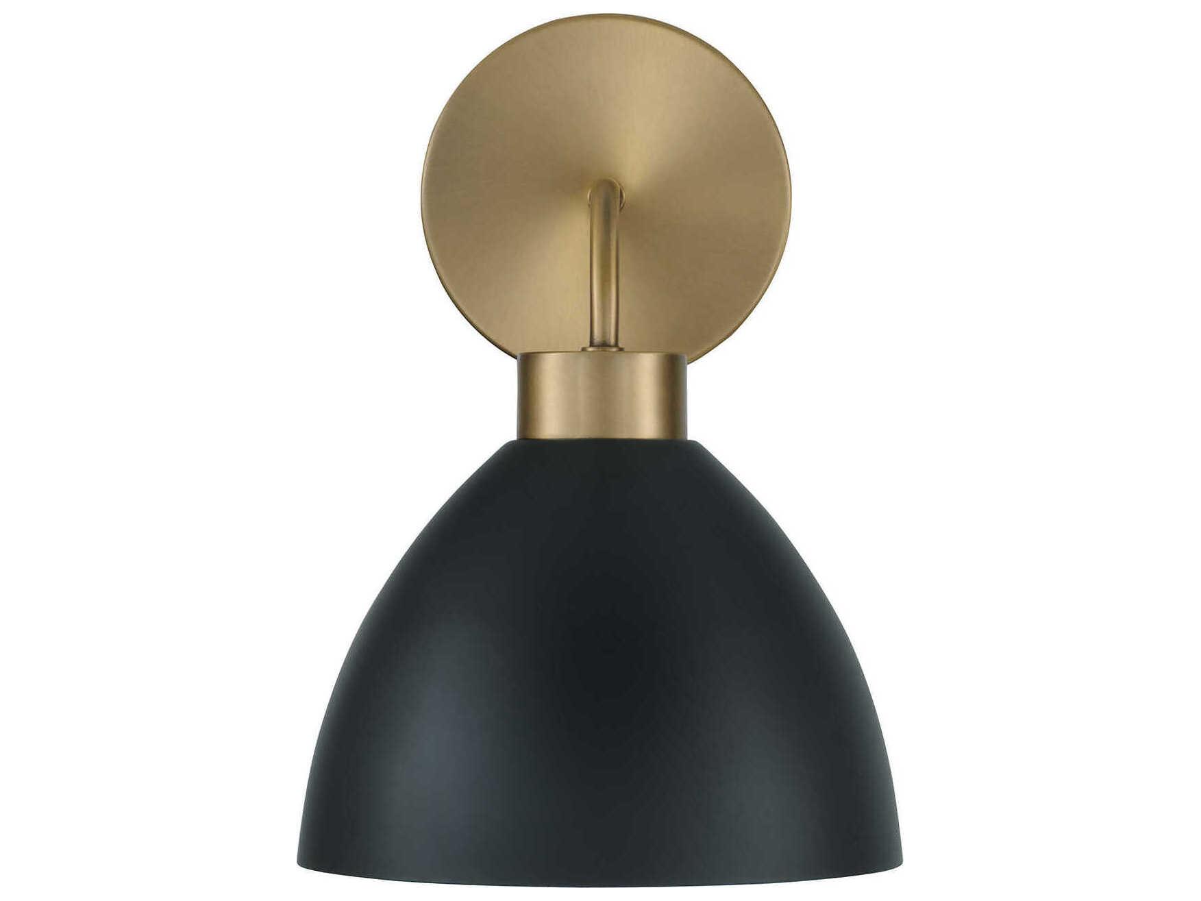 Capital Lighting Ross 1-Light Aged Brass And Black Wall Sconce