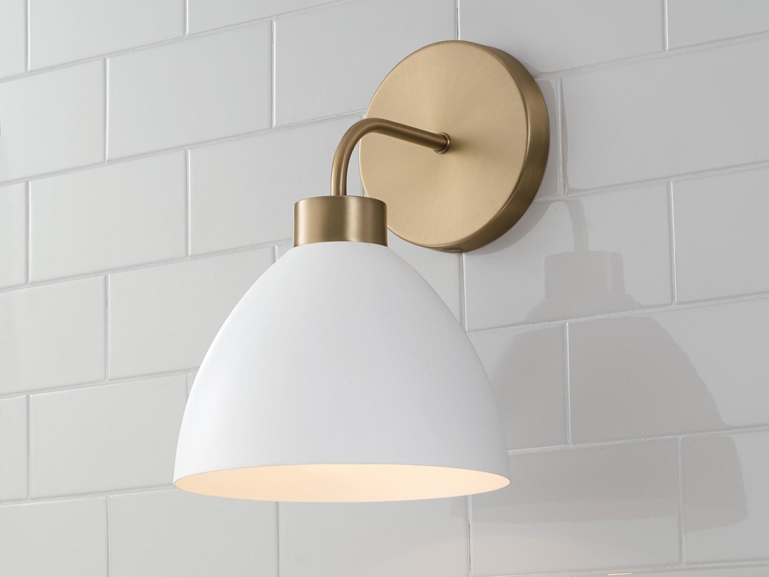Capital Lighting Ross 1-Light Aged Brass And White Wall Sconce