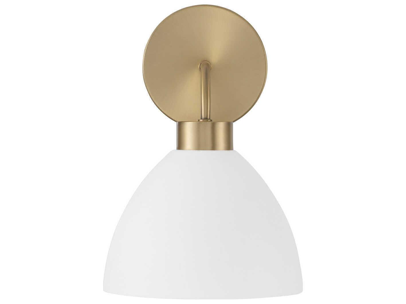 Capital Lighting Ross 1-Light Aged Brass And White Wall Sconce