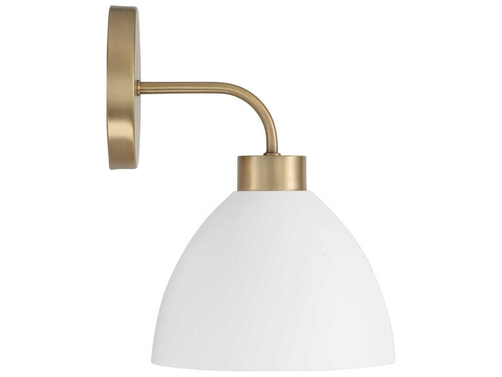 Capital Lighting Ross 1-Light Aged Brass And White Wall Sconce