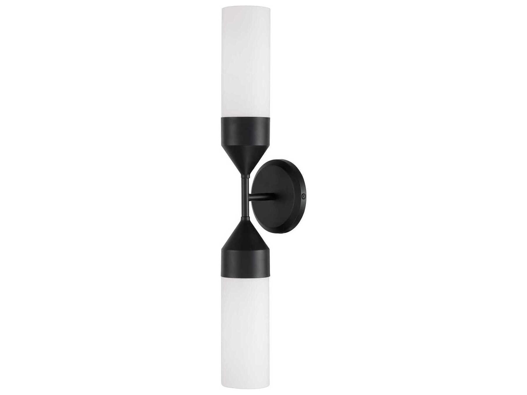Capital Lighting Devon 2-Light Matte Black Wall Sconce