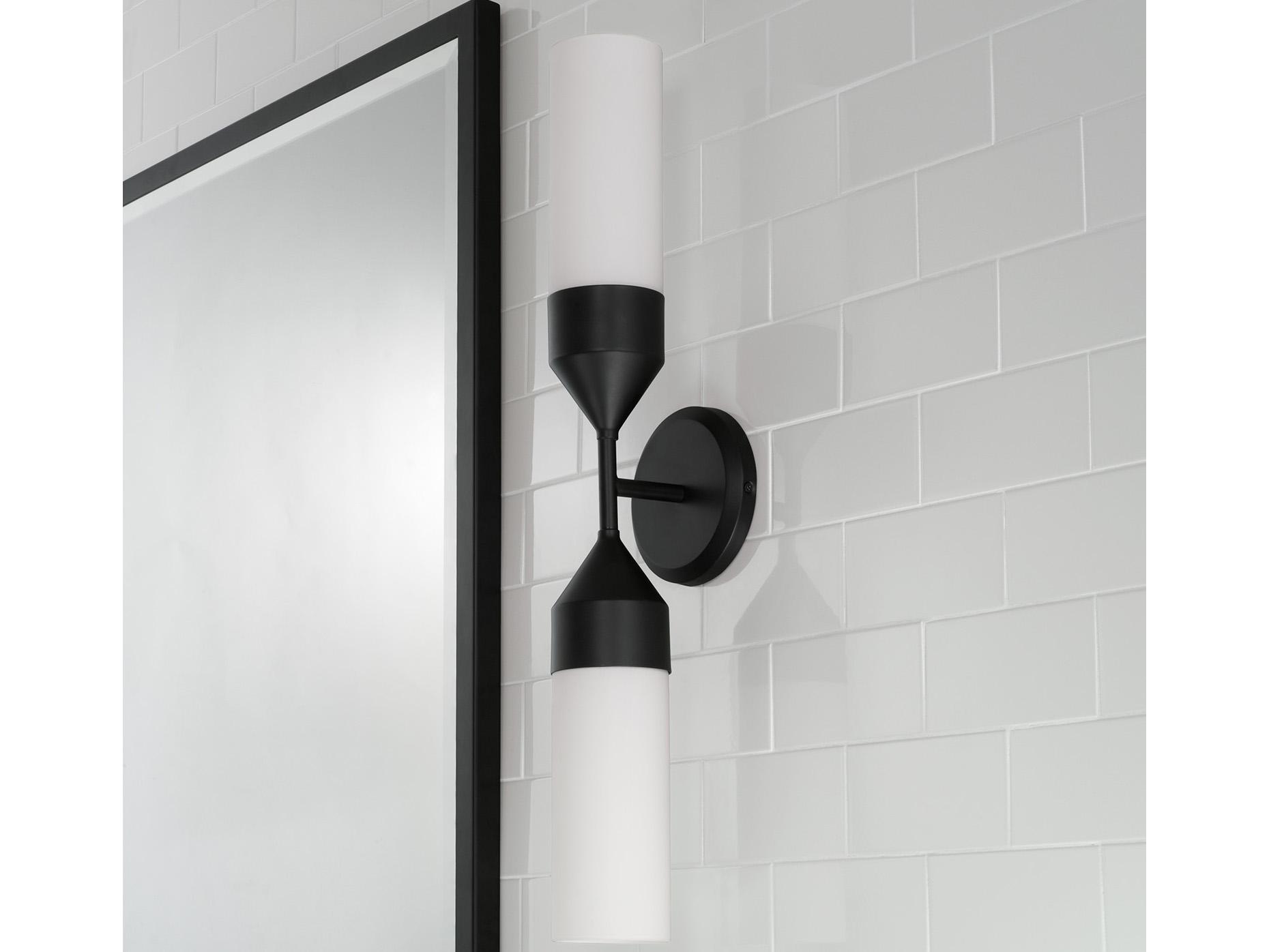 Capital Lighting Devon 2-Light Matte Black Wall Sconce