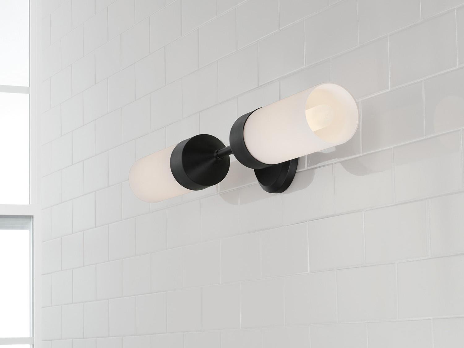 Capital Lighting Devon 2-Light Matte Black Wall Sconce