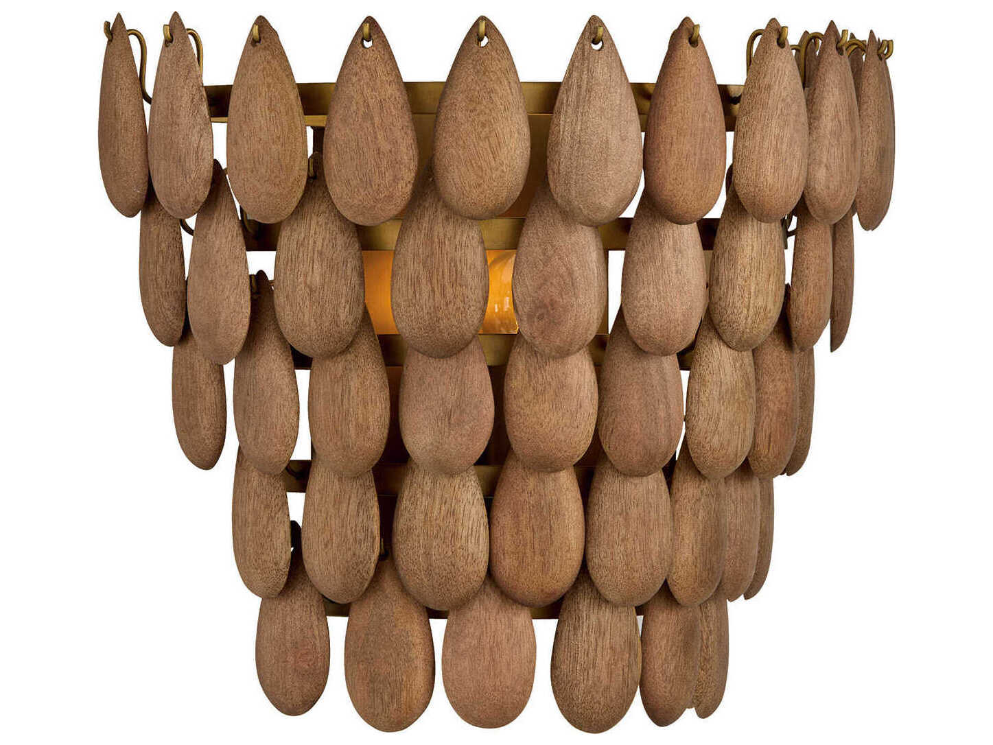 Capital Lighting Ravi 1-Light Light Wood Patinaed Brass Wall Sconce