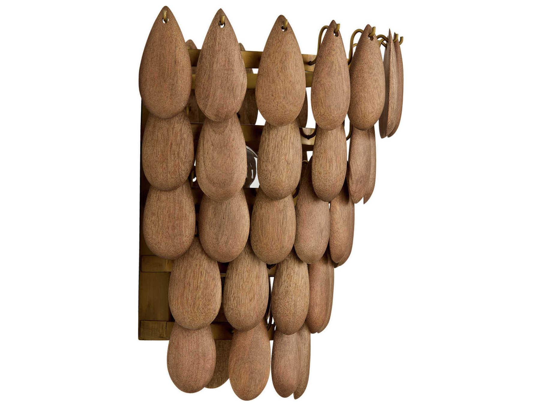 Capital Lighting Ravi 1-Light Light Wood Patinaed Brass Wall Sconce