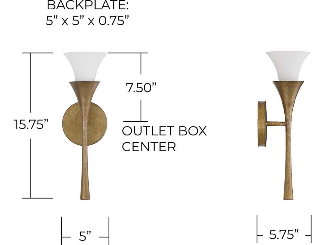 Capital Lighting Nola 1-Light Mystic Luster Brass Wall Sconce