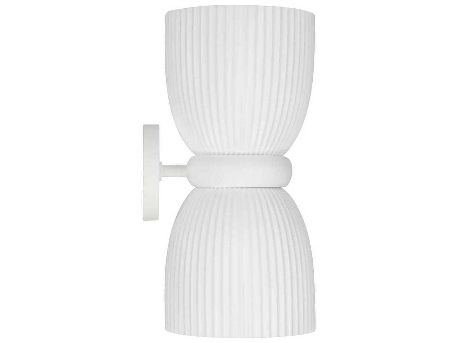 Capital Lighting Mallory 2-Light Ceramic White Wall Sconce