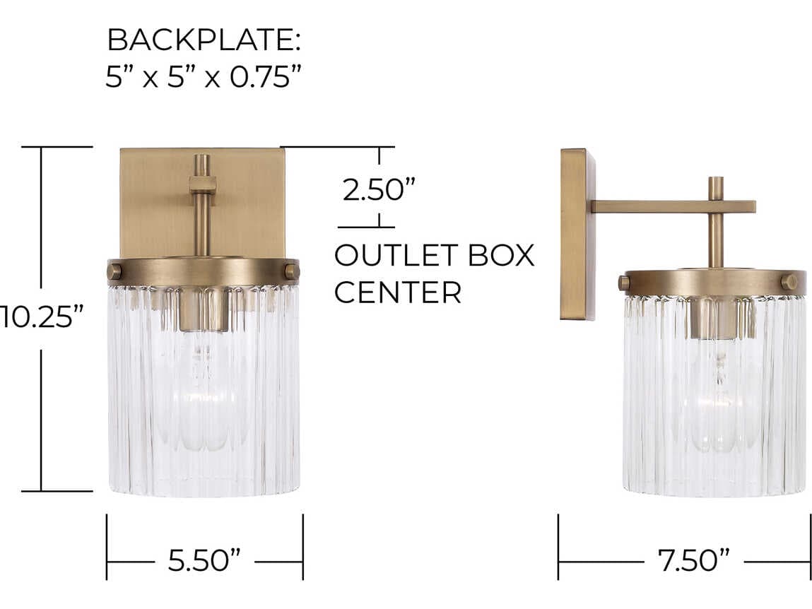 Capital Lighting Vaughn 1-Light Aged Brass Wall Sconce