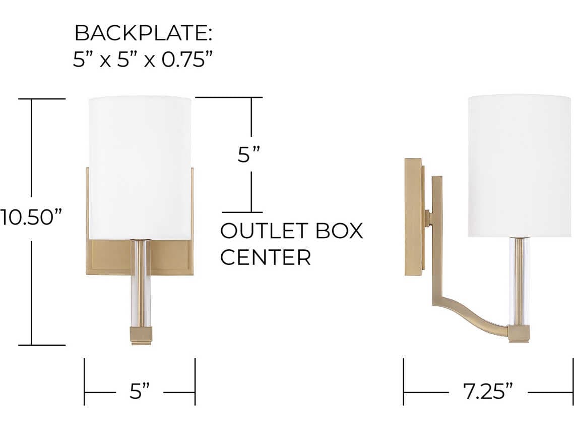 Capital Lighting Ingrid 1-Light Matte Brass Wall Sconce
