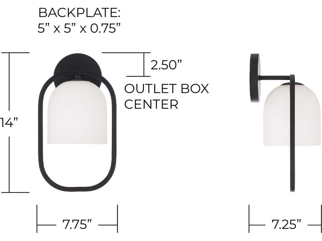 Capital Lighting Zeek 1-Light Matte Black Wall Sconce