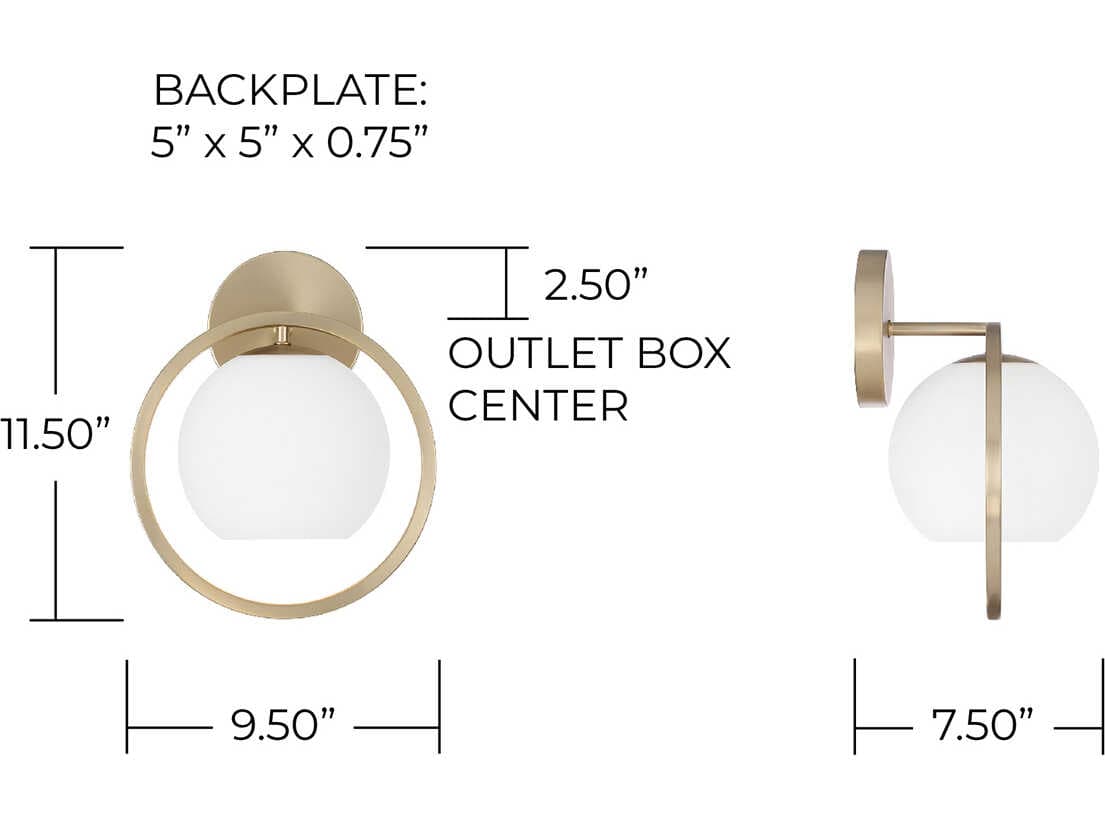 Capital Lighting Zeek 1-Light Matte Brass Wall Sconce