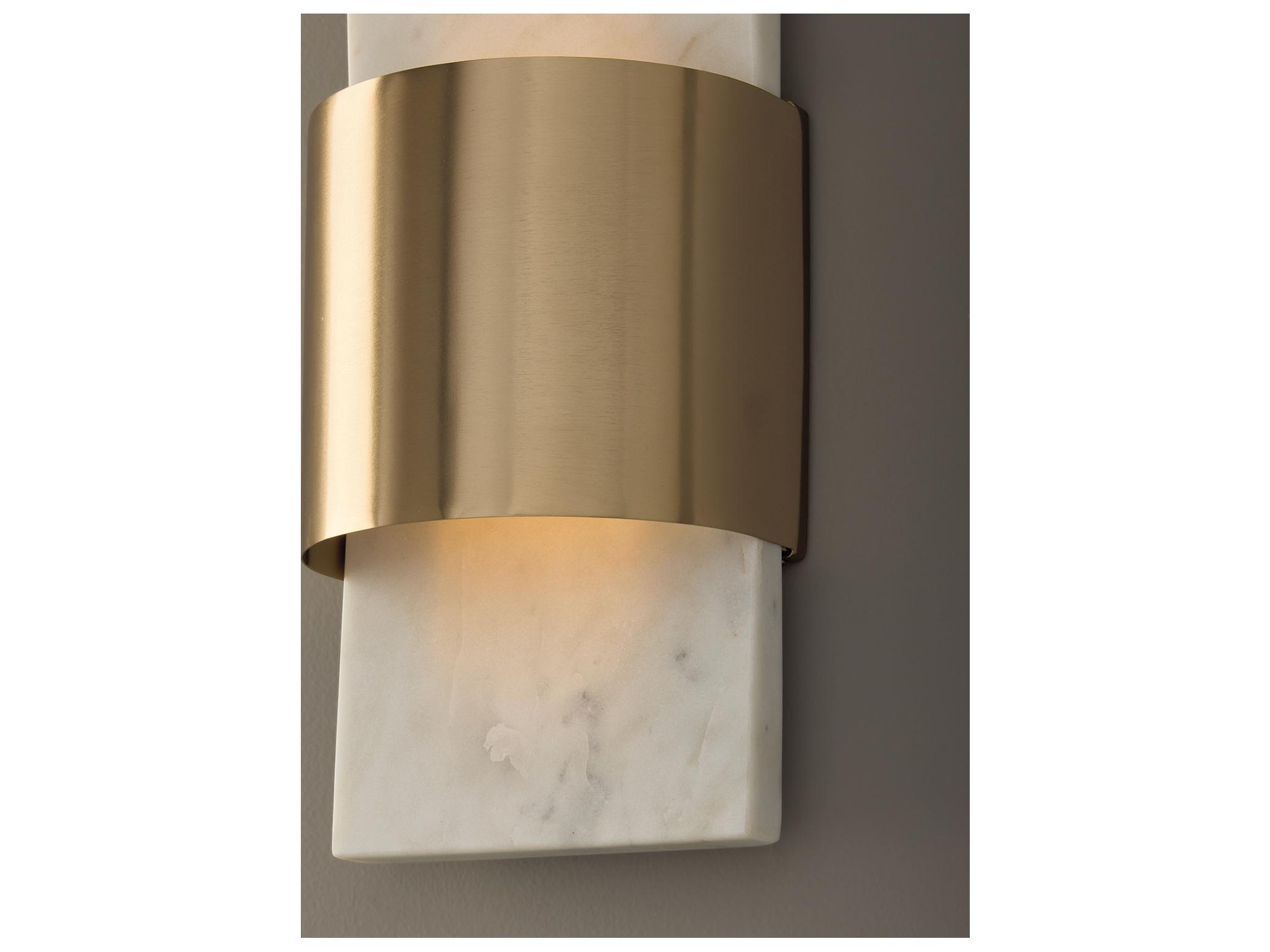 Capital Lighting Sidney 1-light White Marble And Matte Brass Wall Sconce