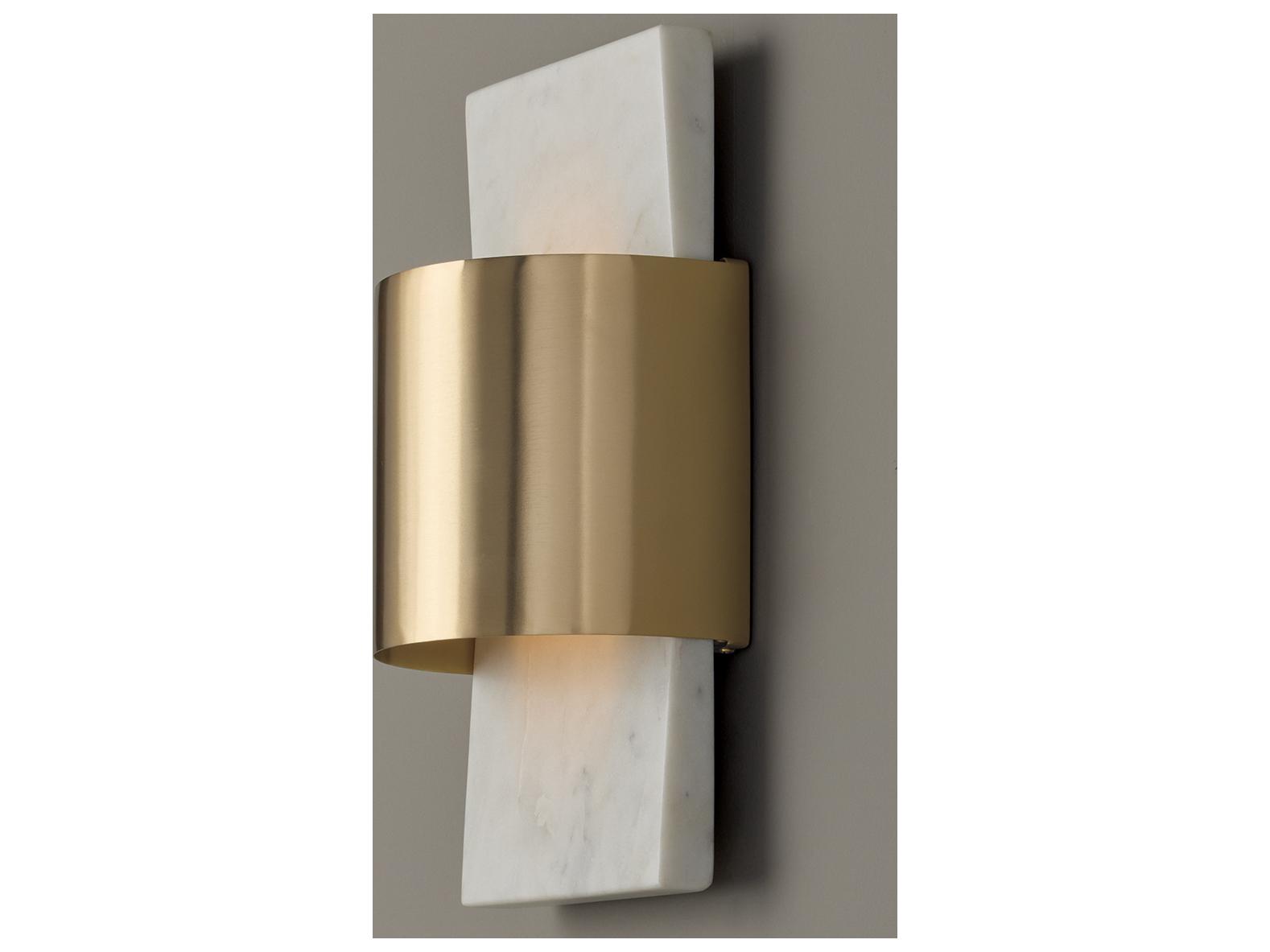 Capital Lighting Sidney 1-light White Marble And Matte Brass Wall Sconce