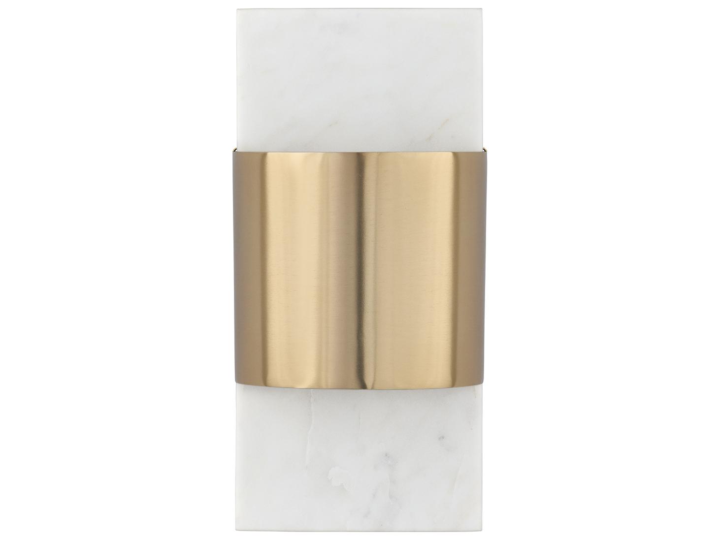 Capital Lighting Sidney 1-light White Marble And Matte Brass Wall Sconce