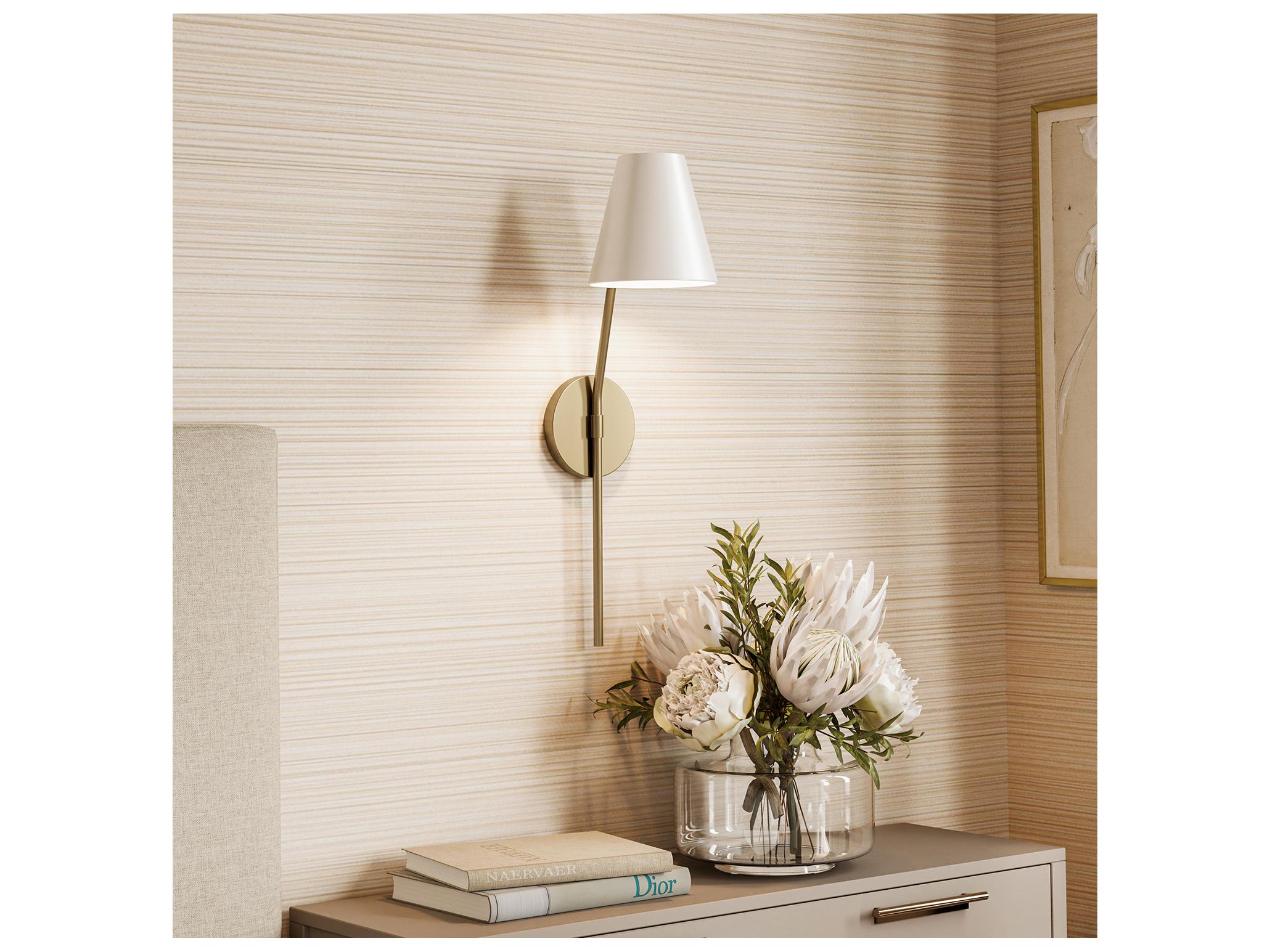 Capital Lighting Cami 1-light Aged Brass And White Wall Sconce