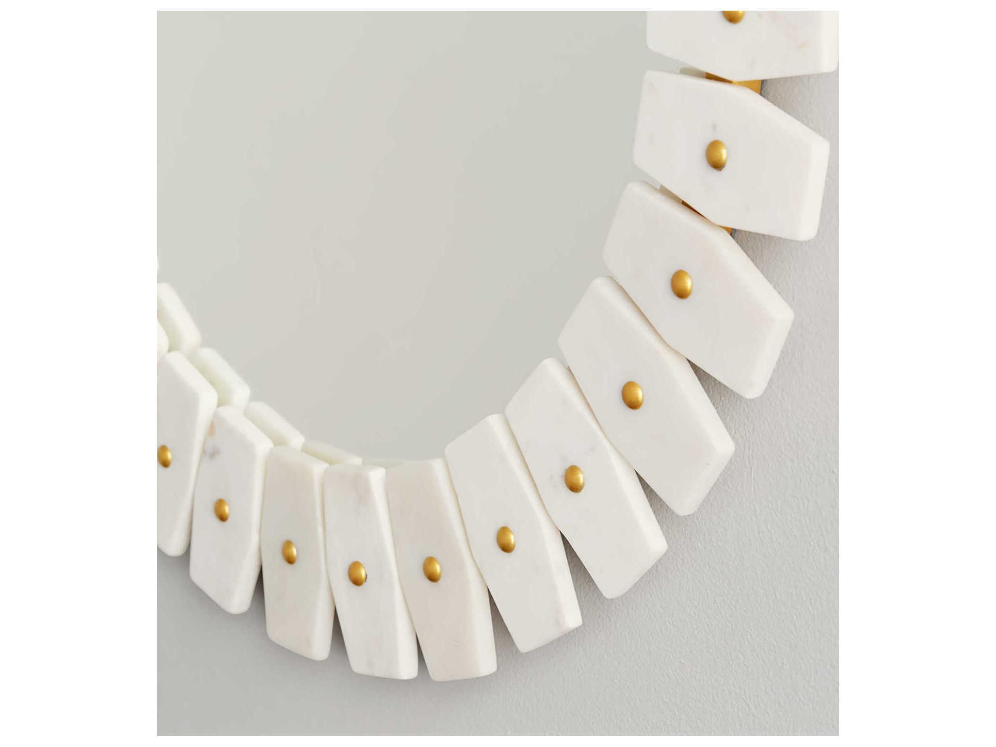 Capital Lighting Marble and Brass Round Wall Mirror