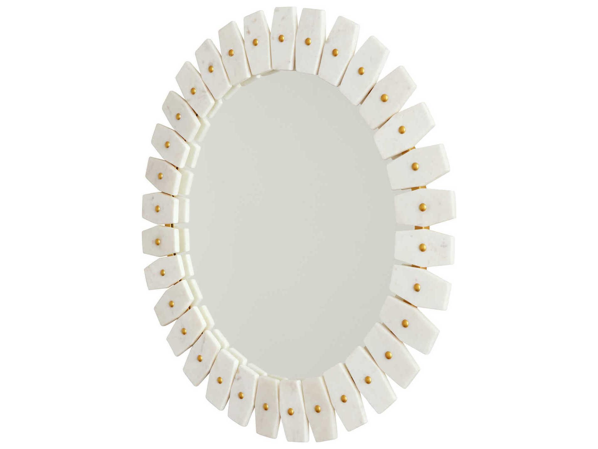 Capital Lighting Marble and Brass Round Wall Mirror