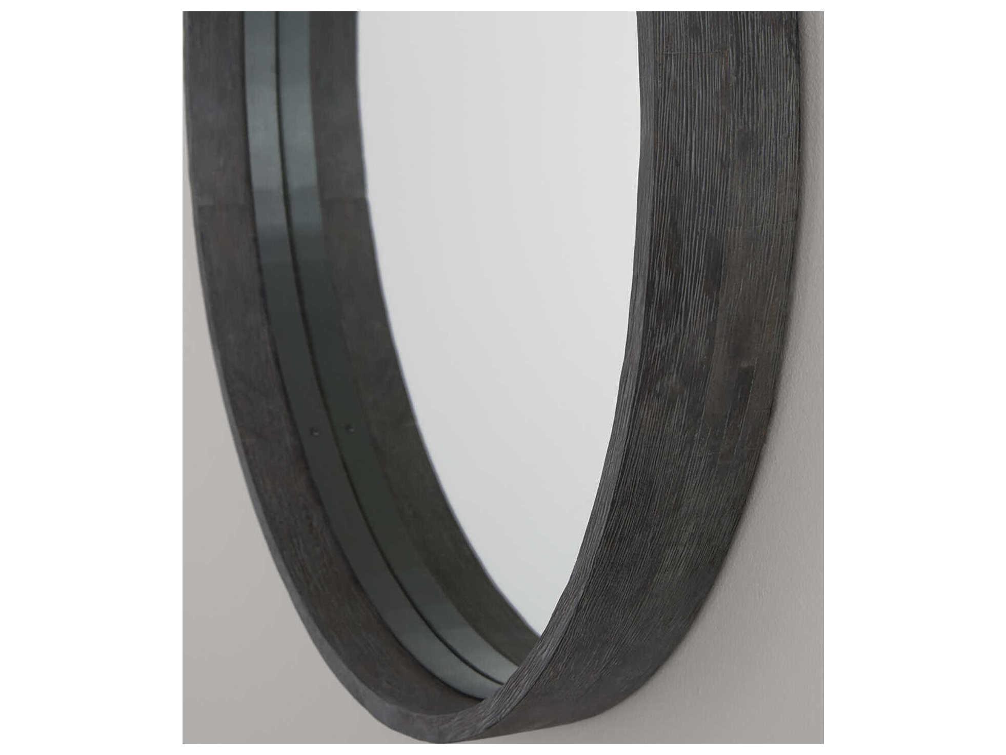 Capital Lighting Carbon Grey and Iron Silk Round Wall Mirror