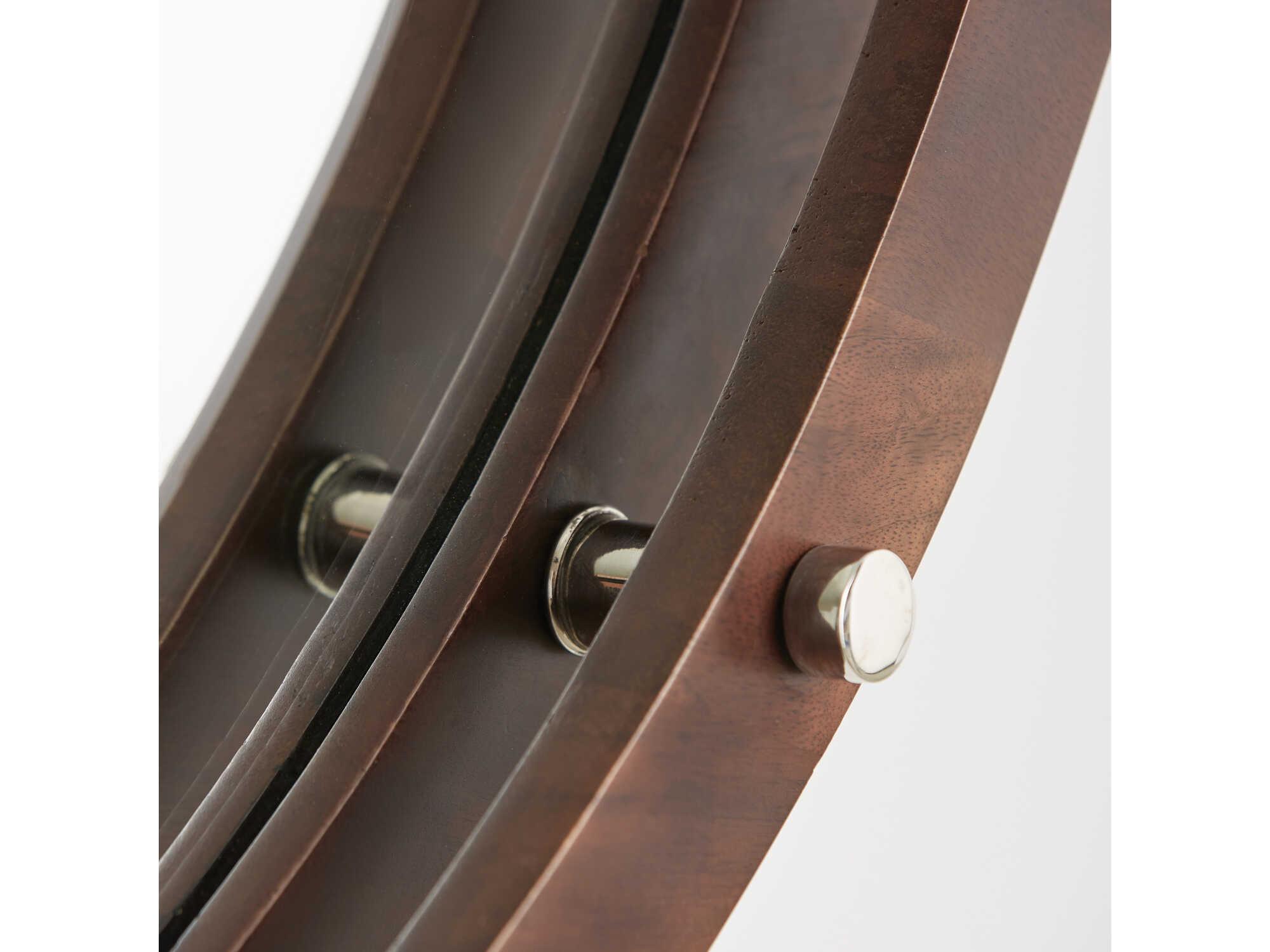 Capital Lighting Dark Wood / Polished Nickel Round Wall Mirror