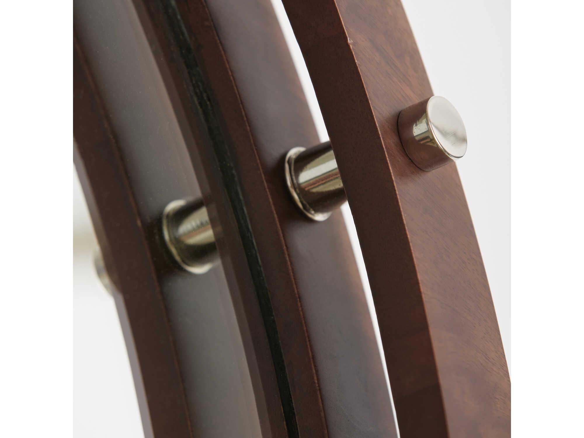 Capital Lighting Dark Wood / Polished Nickel Round Wall Mirror