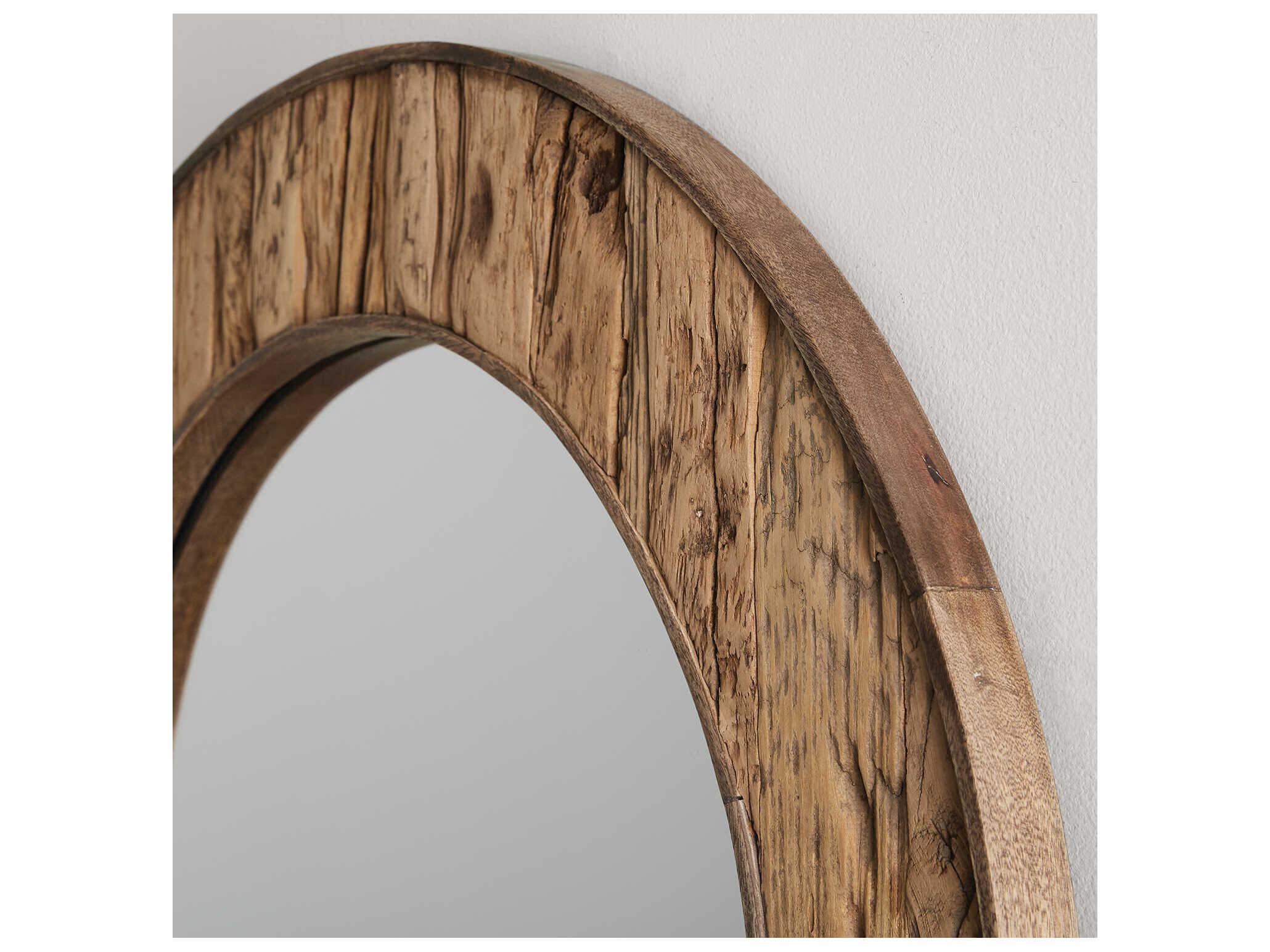 Capital Lighting Reclaimed Railroad Ties Round Wall Mirror