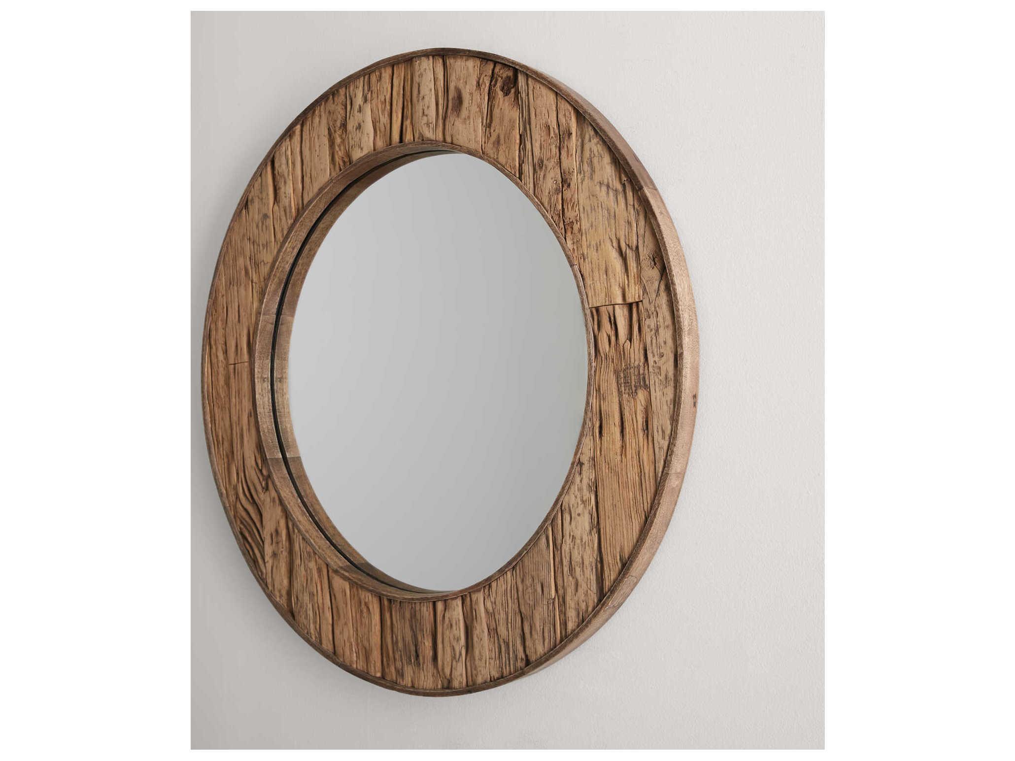 Capital Lighting Reclaimed Railroad Ties Round Wall Mirror