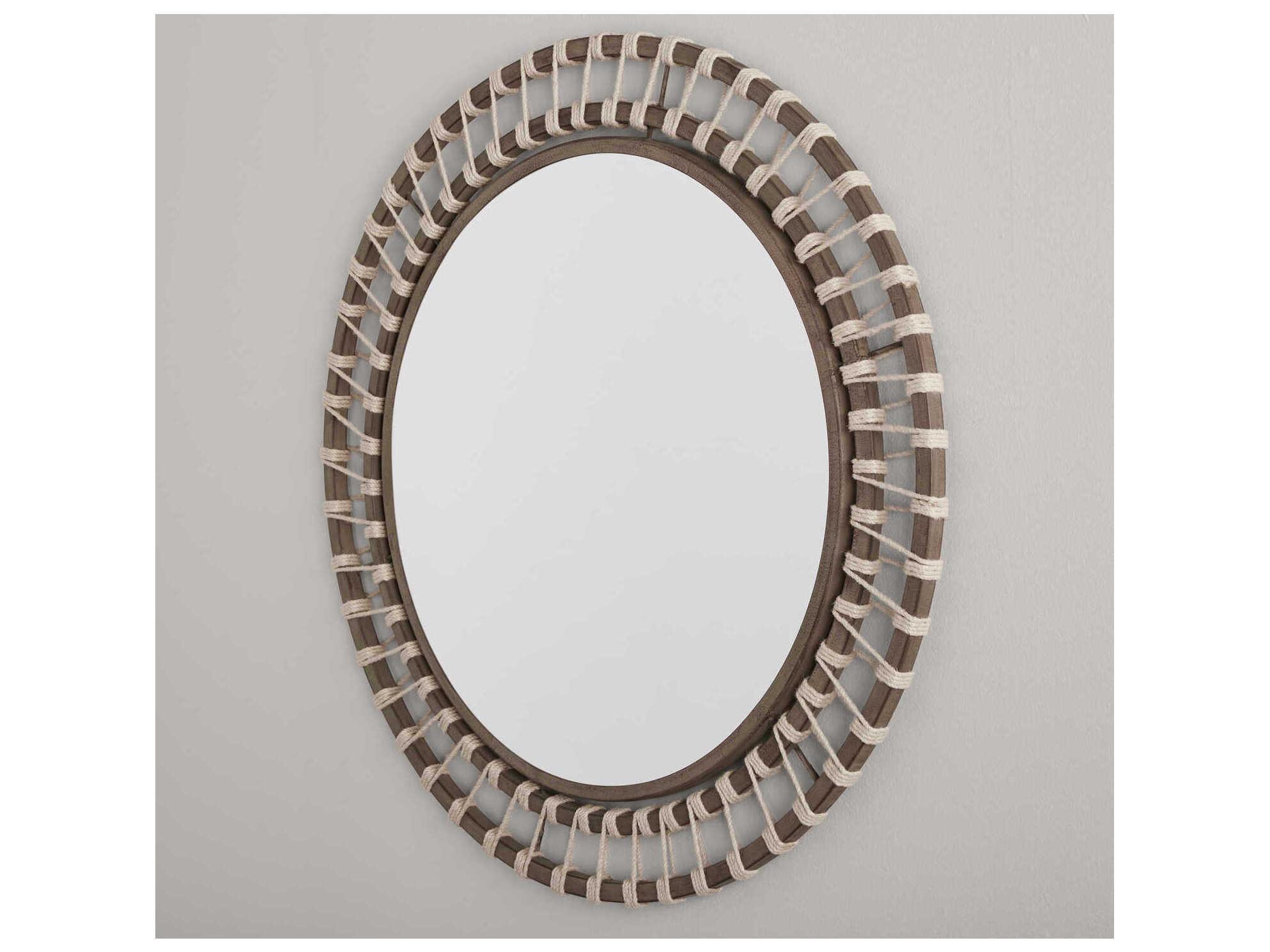 Capital Lighting Brown Wash and Natural Jute Round Wall Mirror